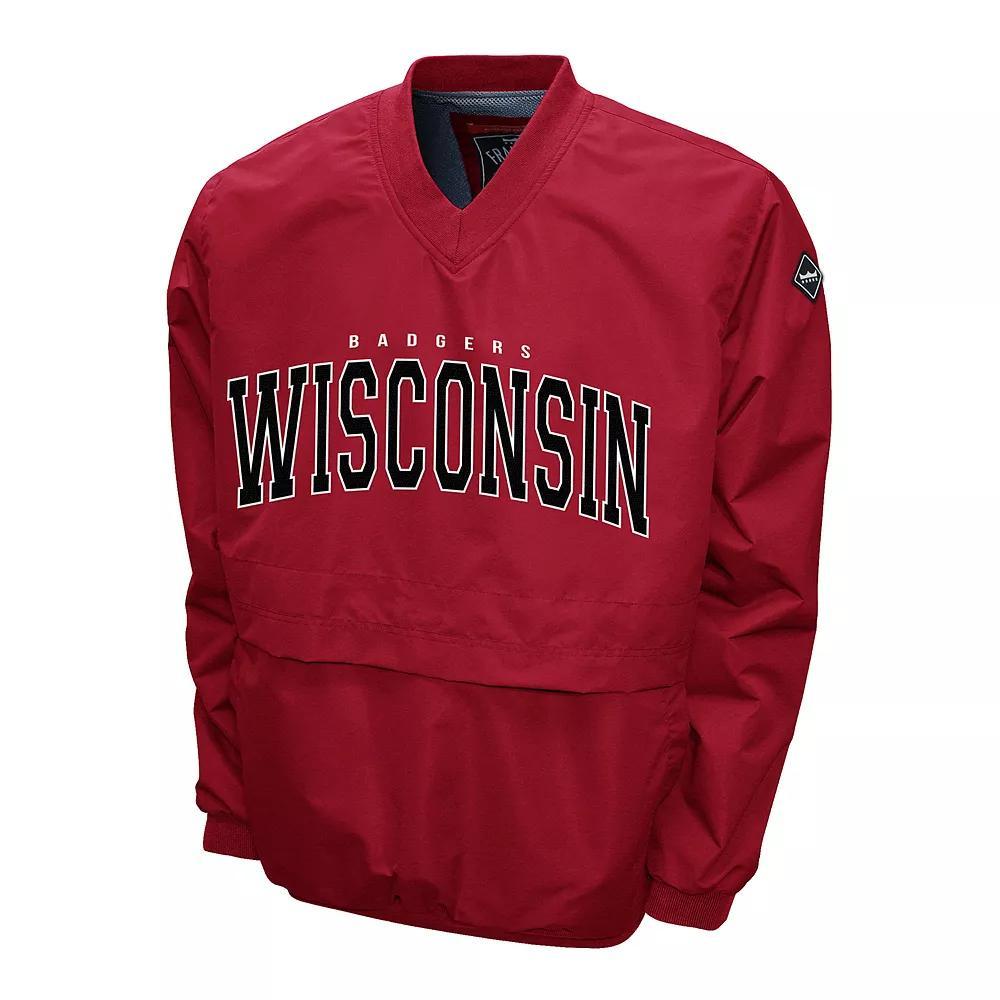 Men's Wisconsin Badgers Members Windshell Pullover, Size: XL, Red Product Image