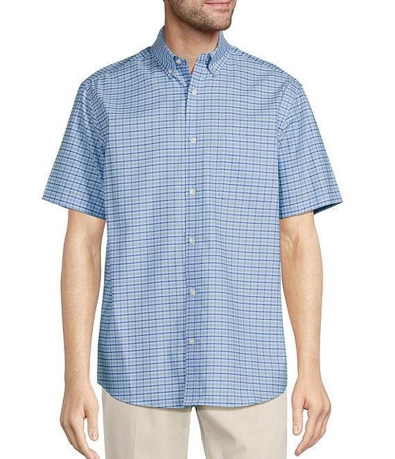 Roundtree & Yorke TravelSmart Easy Care Short Sleeve Small Plaid Sport Shirt Product Image