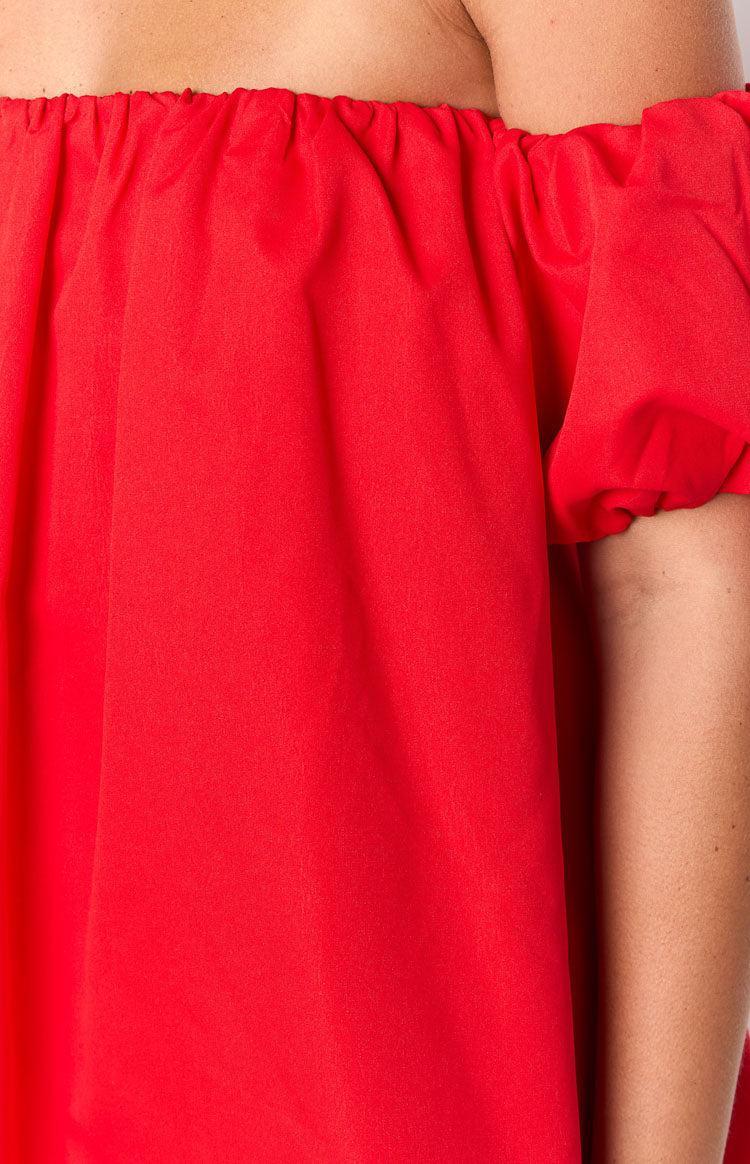 Jozette Red Off The Shoulder Mini Dress Product Image