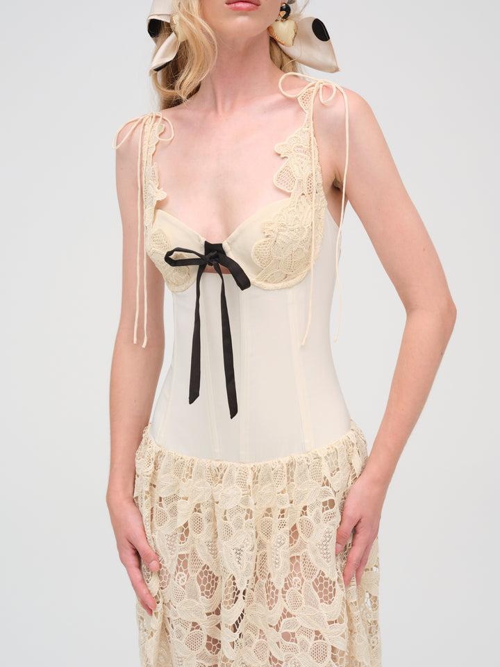 Coco Lace Maxi Dress — Ivory Product Image