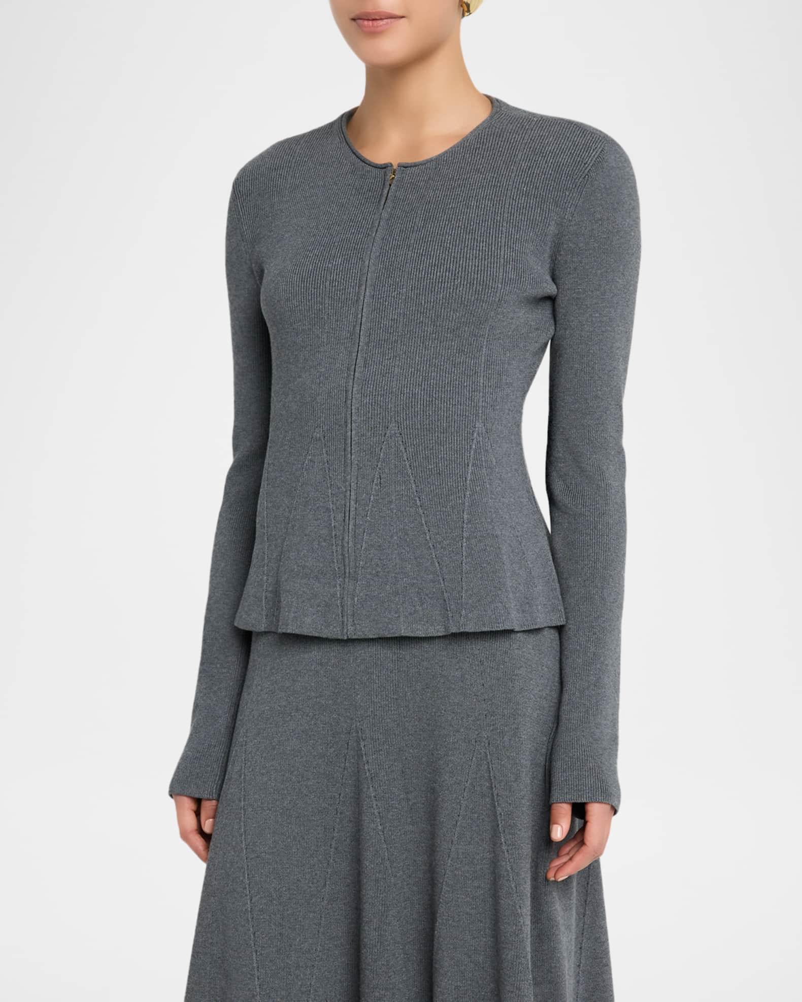 Melange Knit Godet Jacket Product Image