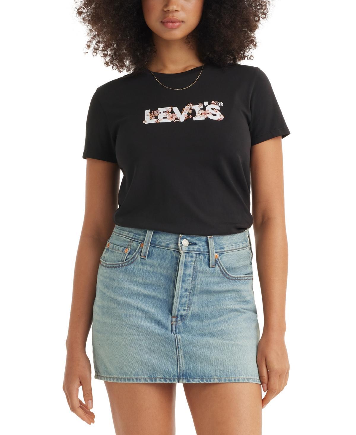 Women's Levi's® Logo Perfect Tee, Size: XS, Housemark Smokestack Product Image