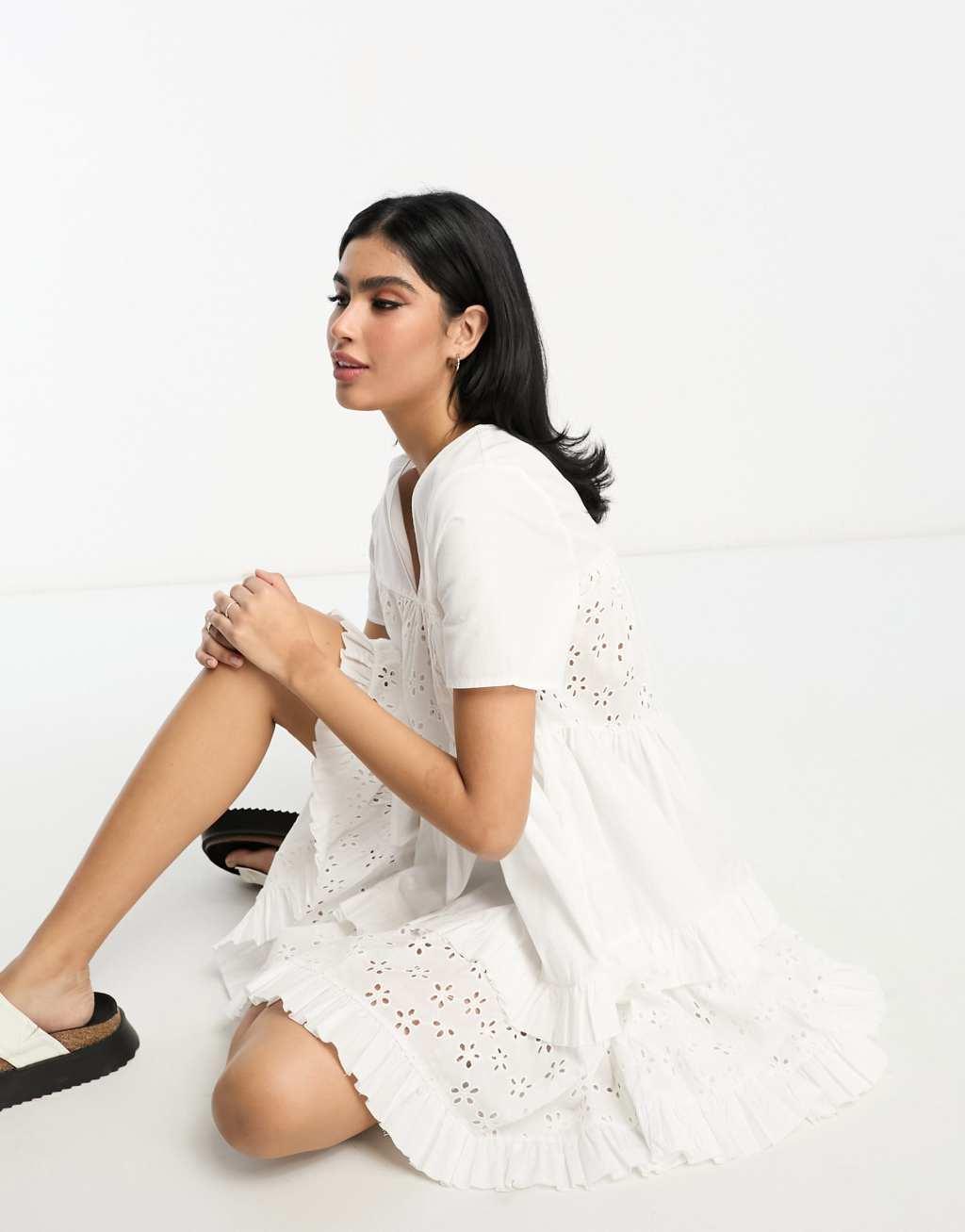 ASOS DESIGN eyelet patched tent mini dress Product Image
