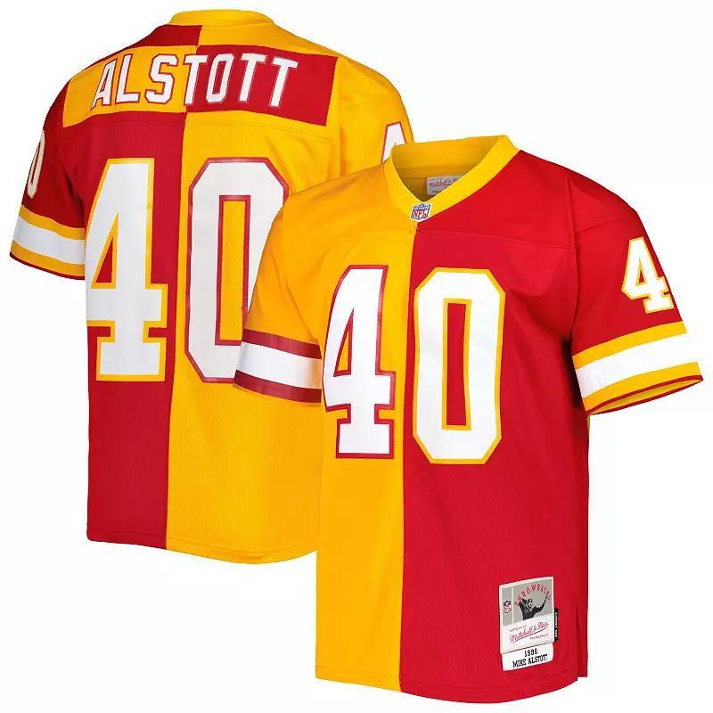 Men's Mitchell & Ness Mike Alstott Orange/Red Tampa Bay Buccaneers 1996 Split Legacy Replica Jersey, Size: Small Product Image