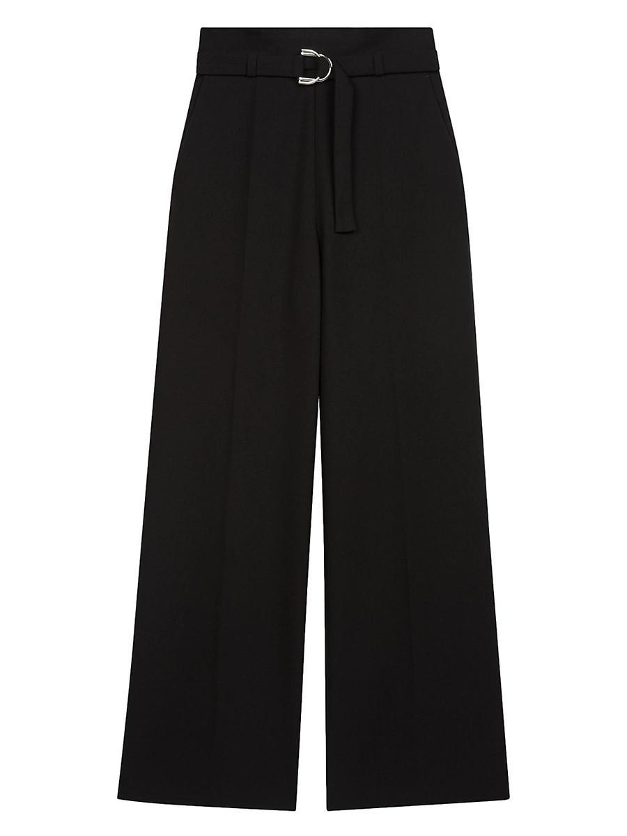 Womens Wide Belted Trousers Product Image