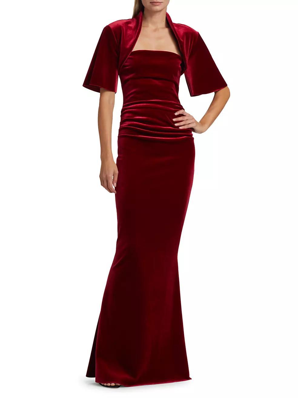 Galler Ruched Velvet Gown Product Image