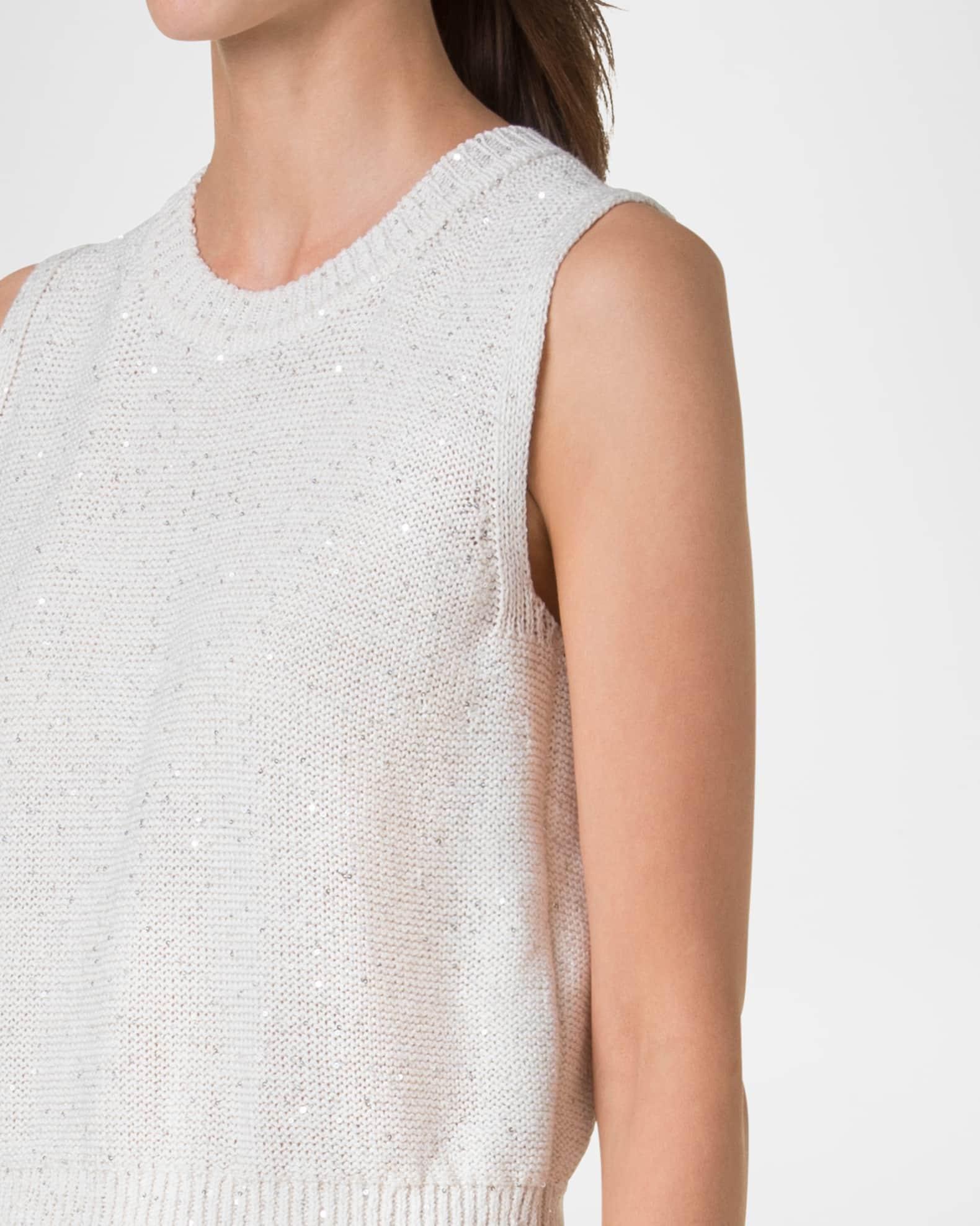 Micro Sequined Knit Sleeveless Sweater Product Image