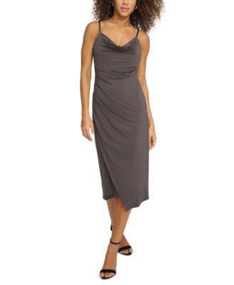 Siena Womens Cowlneck Sleeveless Bodycon Slip Dress Product Image