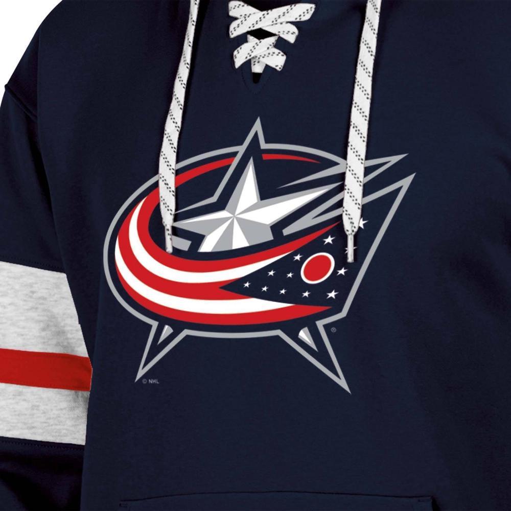 NHL Columbus Blue Jackets Mens Long Sleeve Hooded Sweatshirt with Lace Product Image