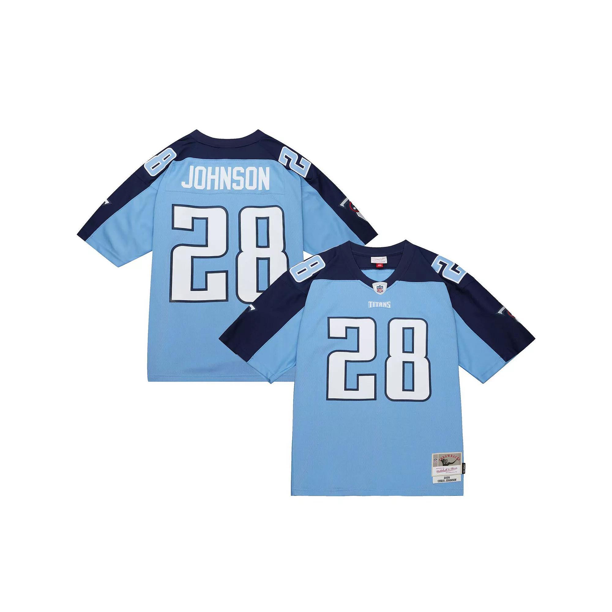 Men's Mitchell & Ness Chris Johnson Light Blue Tennessee Titans 2009 Legacy Replica Jersey, Size: 4XL Product Image