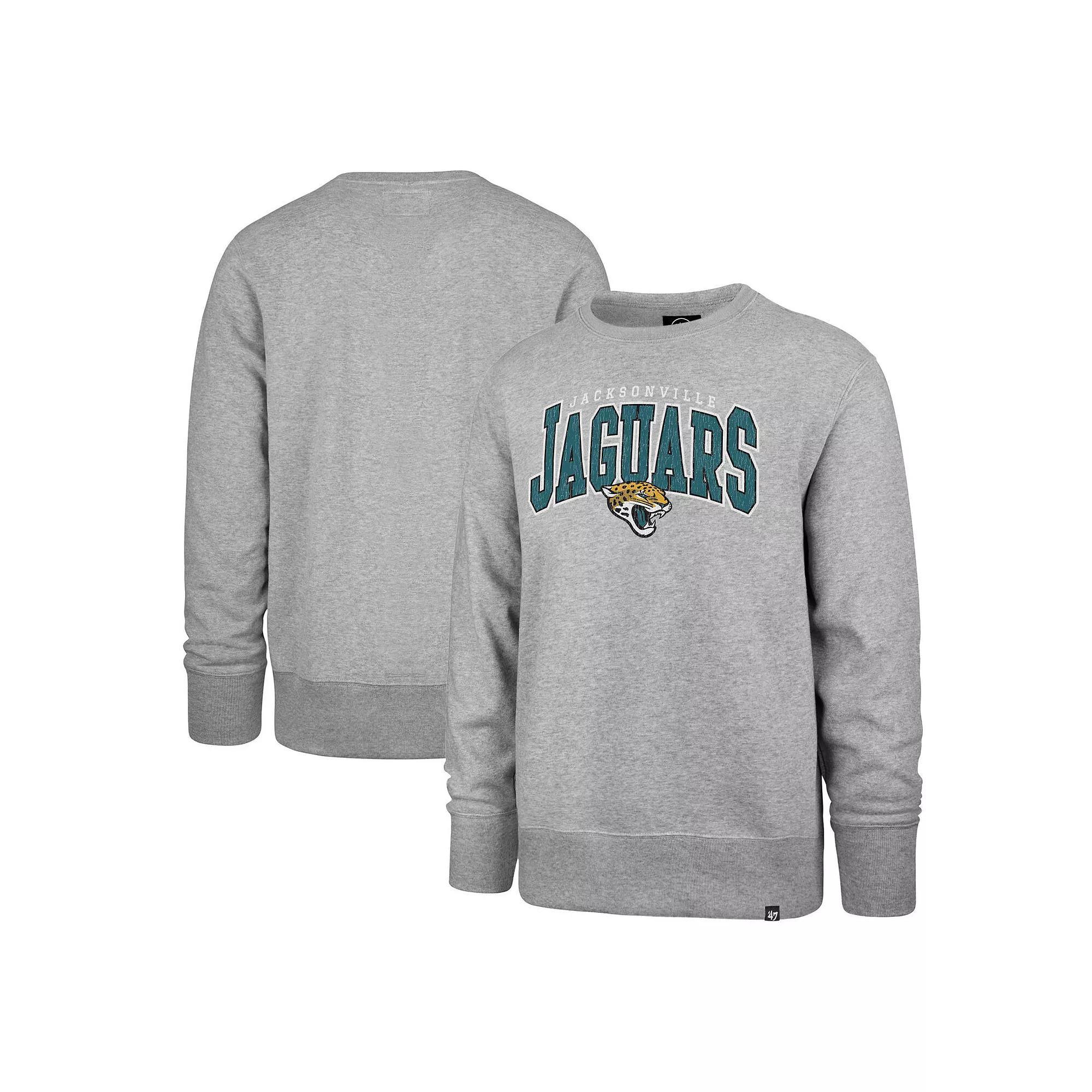 Men's '47 Gray Jacksonville Jaguars Varsity Block Headline Pullover Sweatshirt, Size: Large, Grey Product Image