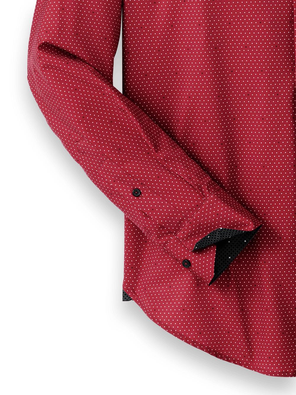 Performance Stretch Dot Casual Shirt - Red Product Image