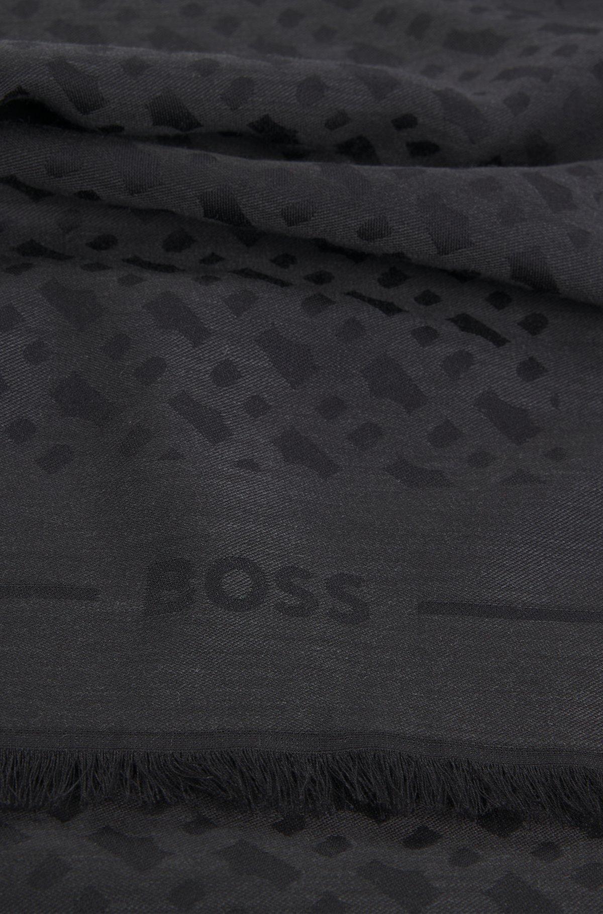 Monogram-jacquard scarf in modal and wool Product Image