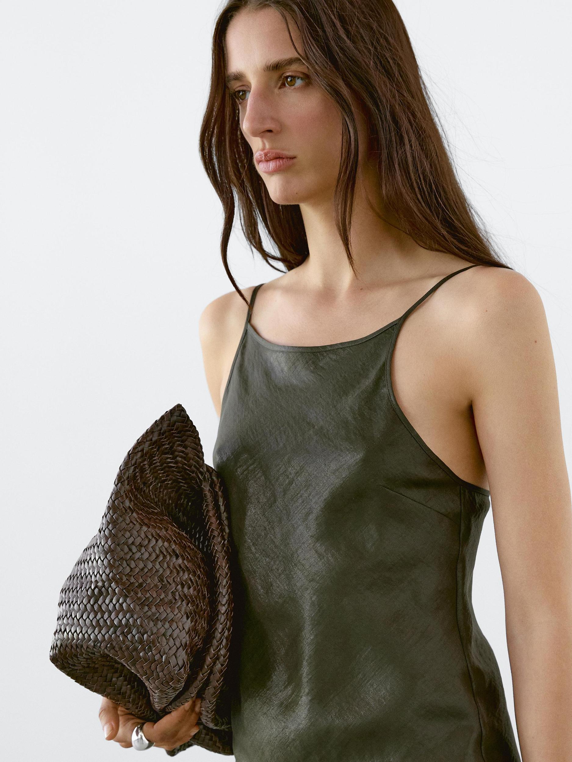 Satin halter dress Product Image