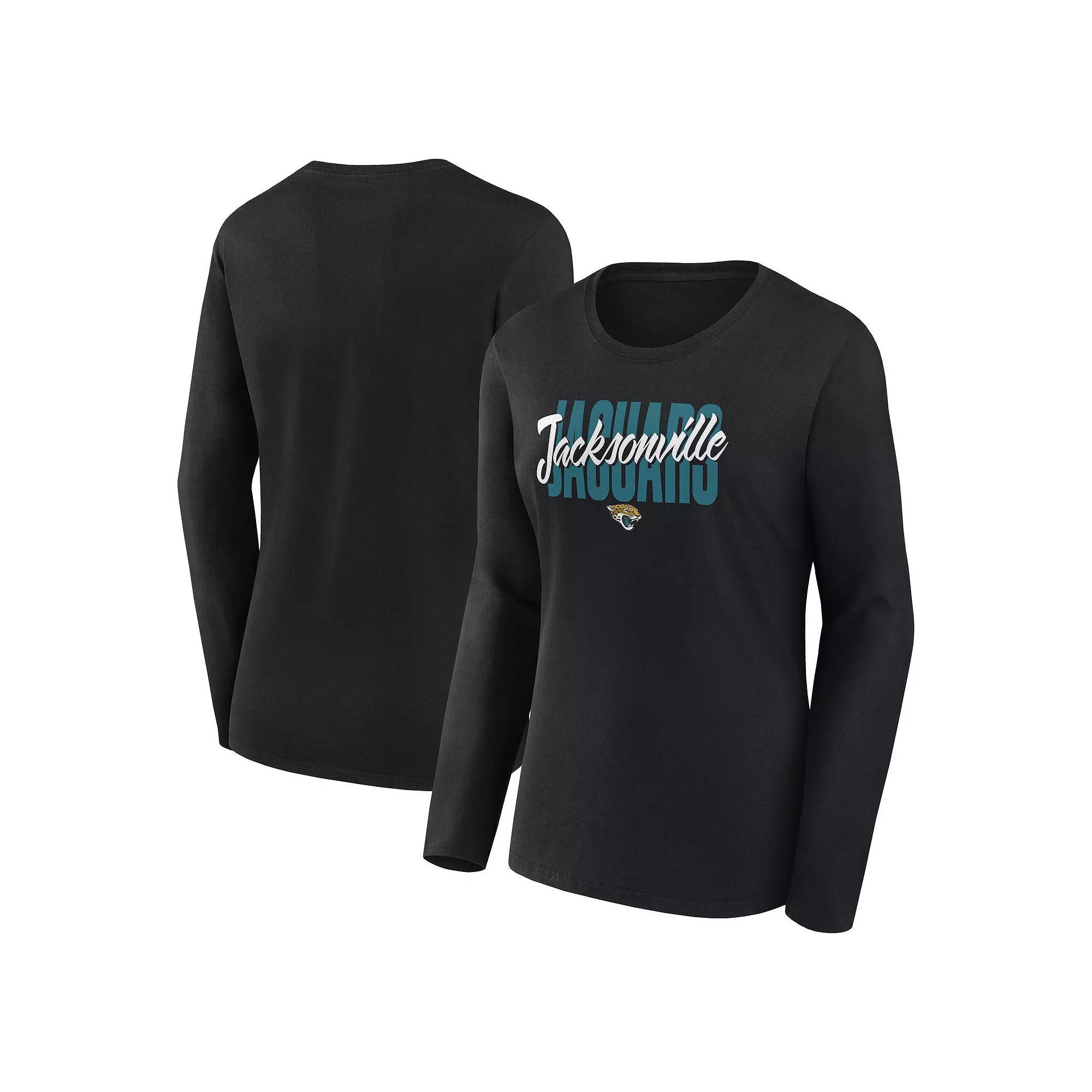 Women's Black Jacksonville Jaguars Grip Long Sleeve T-Shirt, Size: XL Product Image