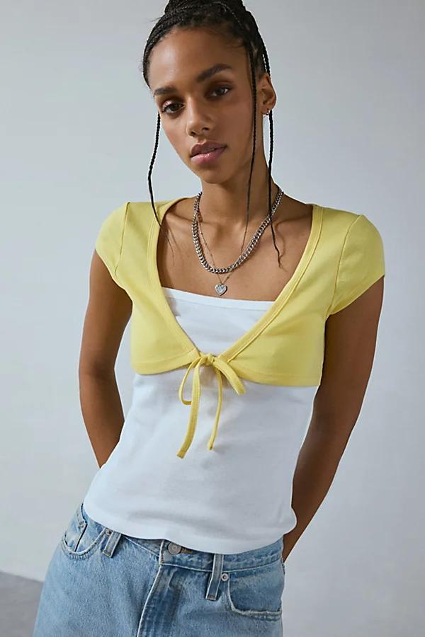 BDG Hannah Tie-Front Twofer Tee Womens at Urban Outfitters Product Image