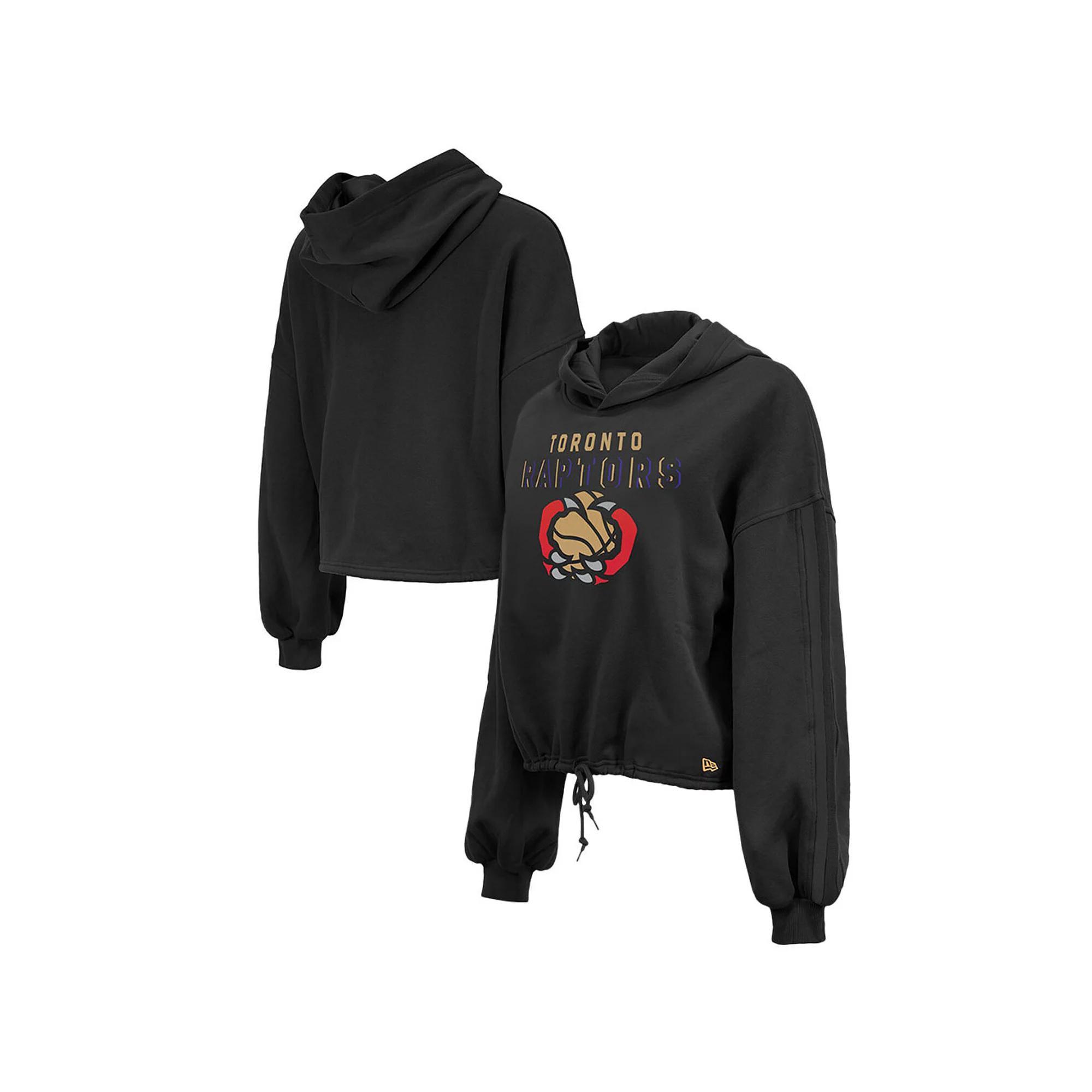 Women's New Era Black Toronto Raptors 2024/25 City Edition Cropped Pullover Hoodie, Size: Medium, Rpt Black Product Image