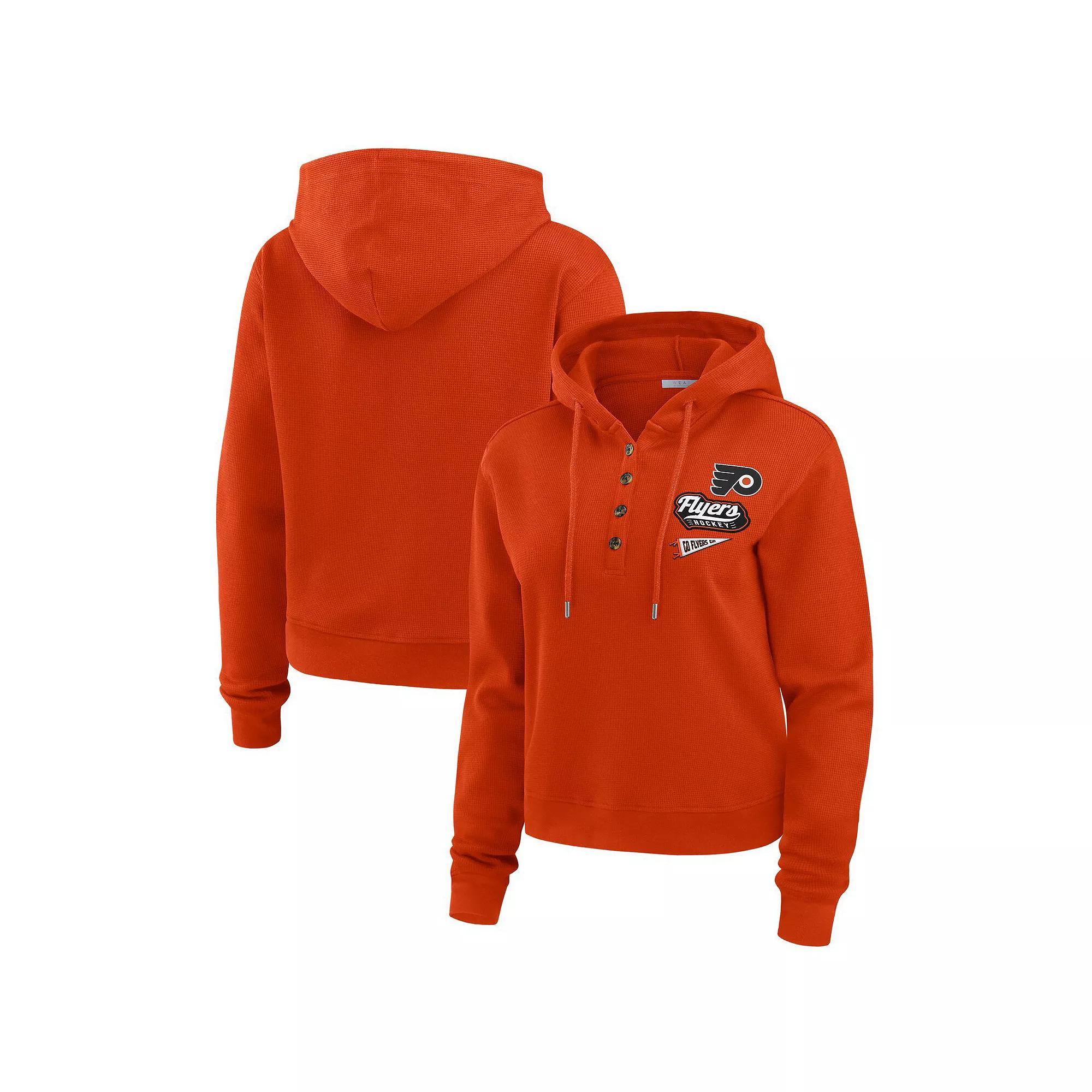 Women's WEAR by Erin Andrews  Royal Buffalo Bills Waffle Hoodie Pullover Top, Size: 2XL, Blue Product Image