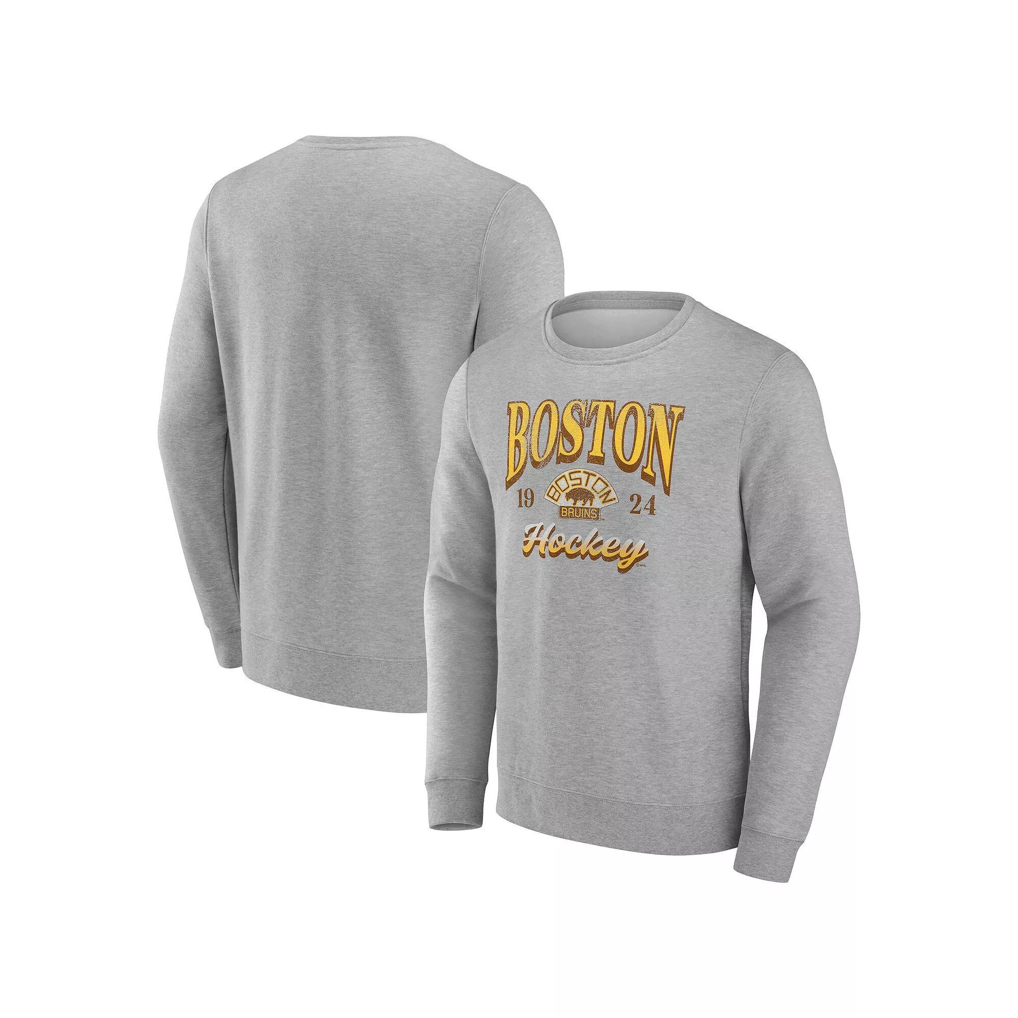 Men's Fanatics Gray Boston Bruins Nimbus Fleece Pullover Sweatshirt, Size: 2XL, Grey Product Image