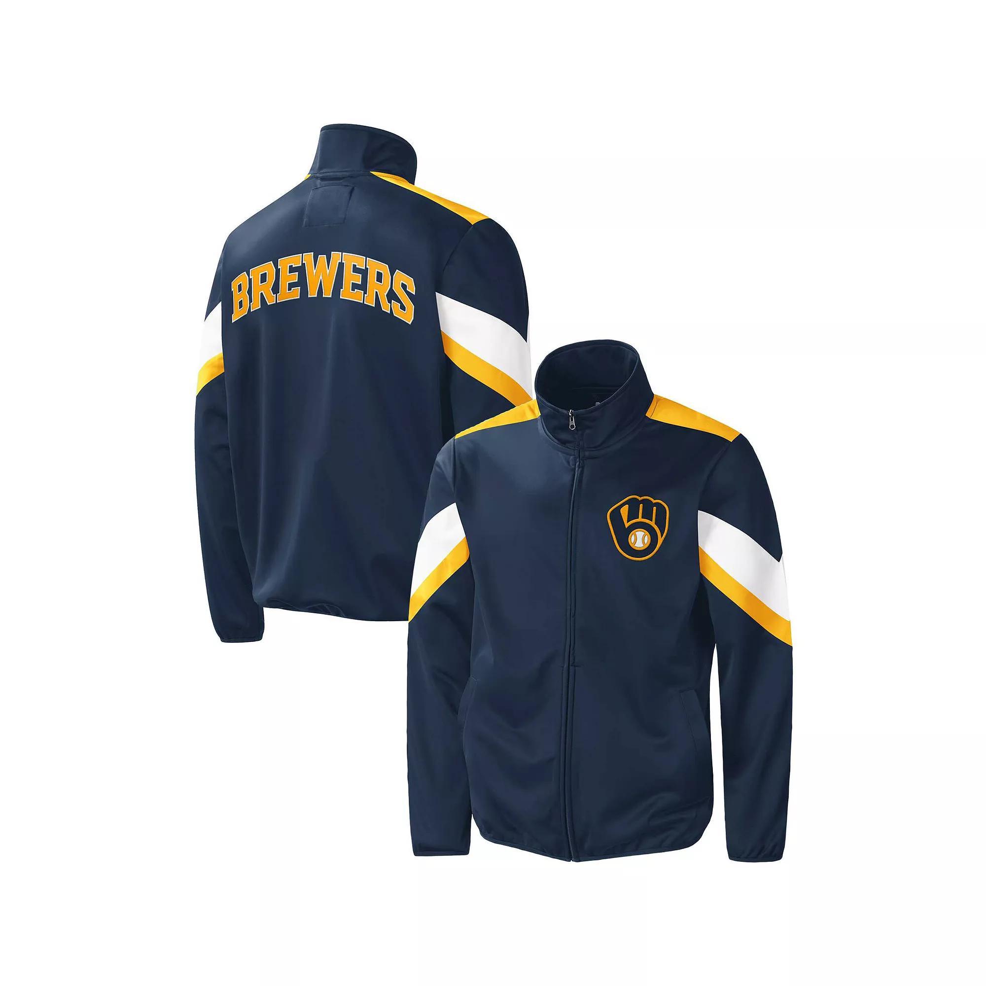Men's G-III Sports by Carl Banks Navy Milwaukee Brewers Earned Run Full-Zip Jacket, Size: 5XL, Blue Product Image