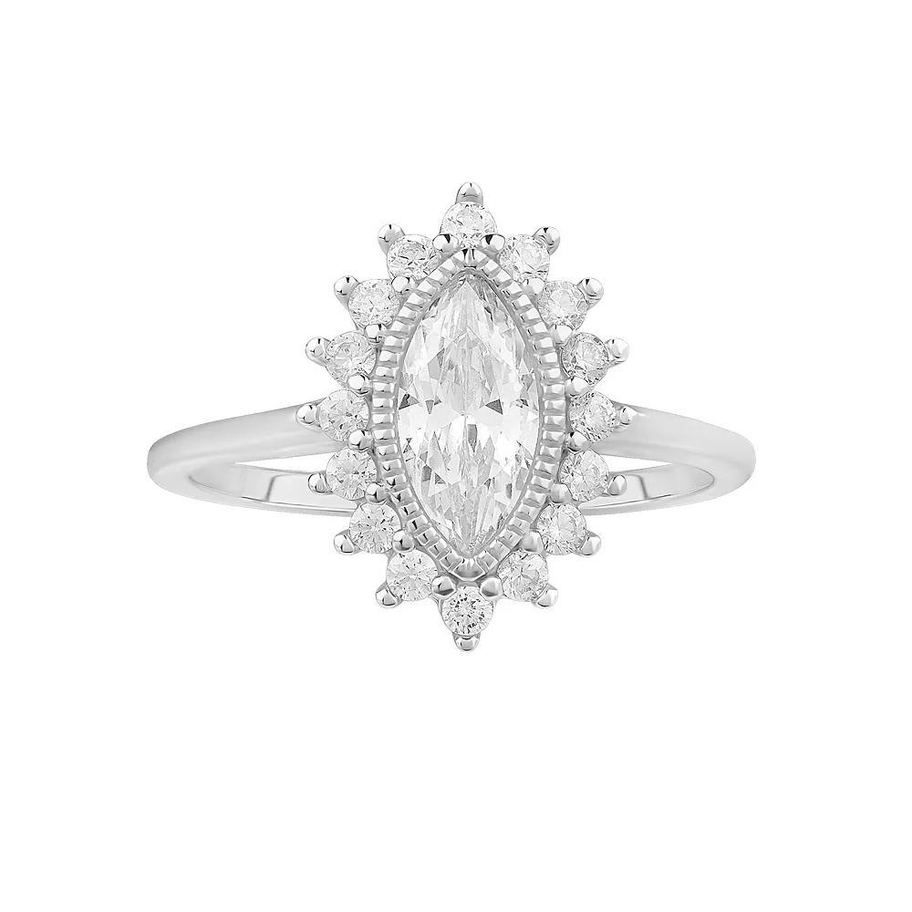 PRIMROSE Sterling Silver Marquise Cubic Zirconia Ring, Women's, Size: 9, Sterling Clear Product Image