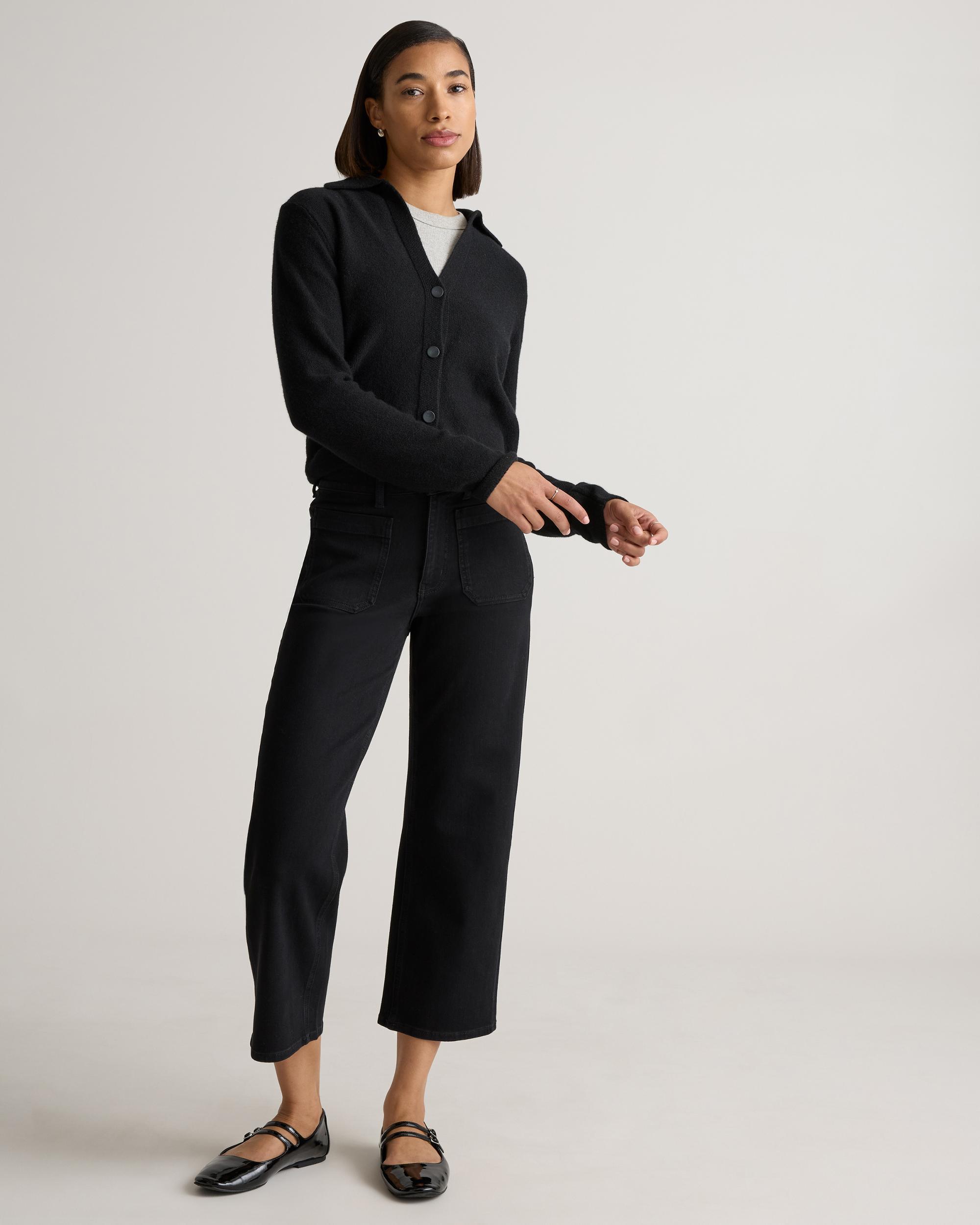 Quince | Women's Bella Stretch Patch Pocket Wide Leg Jeans Organic Cotton Product Image