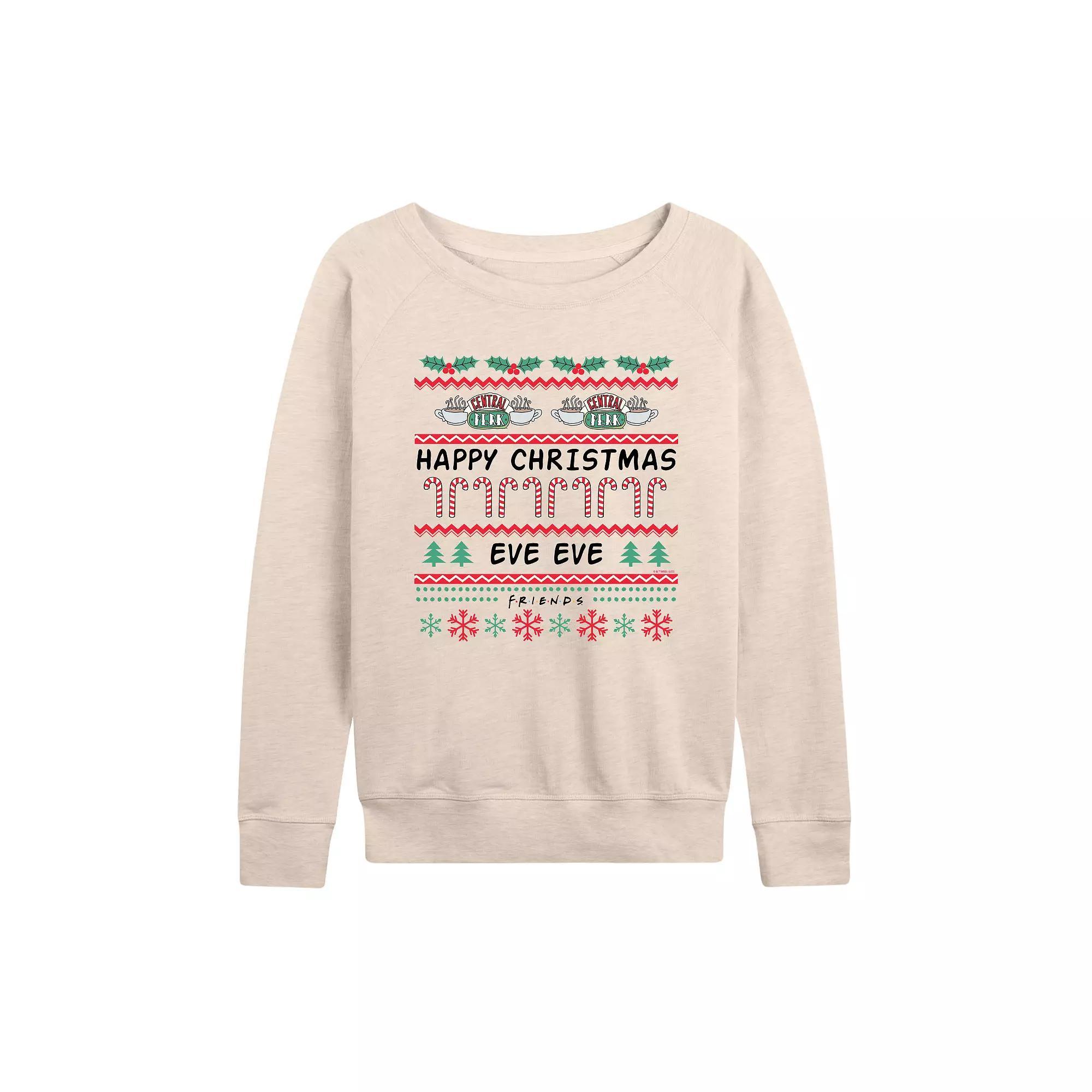 Womens Friends Happy Christmas Eve Eve French Terry Long Sleeve Tee Product Image