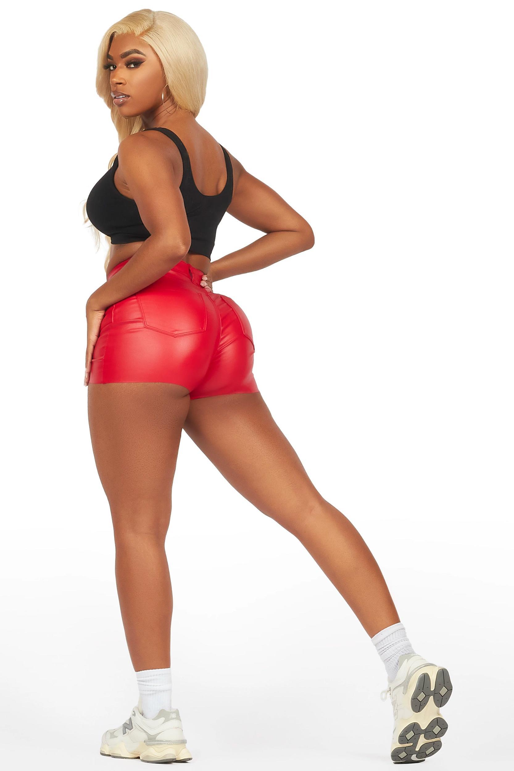 Tamry Red PU Short Female Product Image