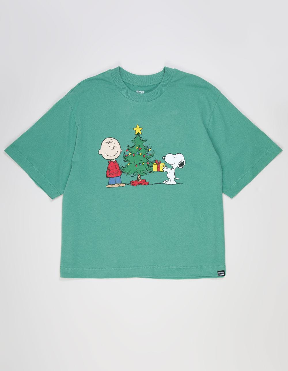 RSQ x Peanuts Tree Mens Cropped Tee - GREEN Product Image