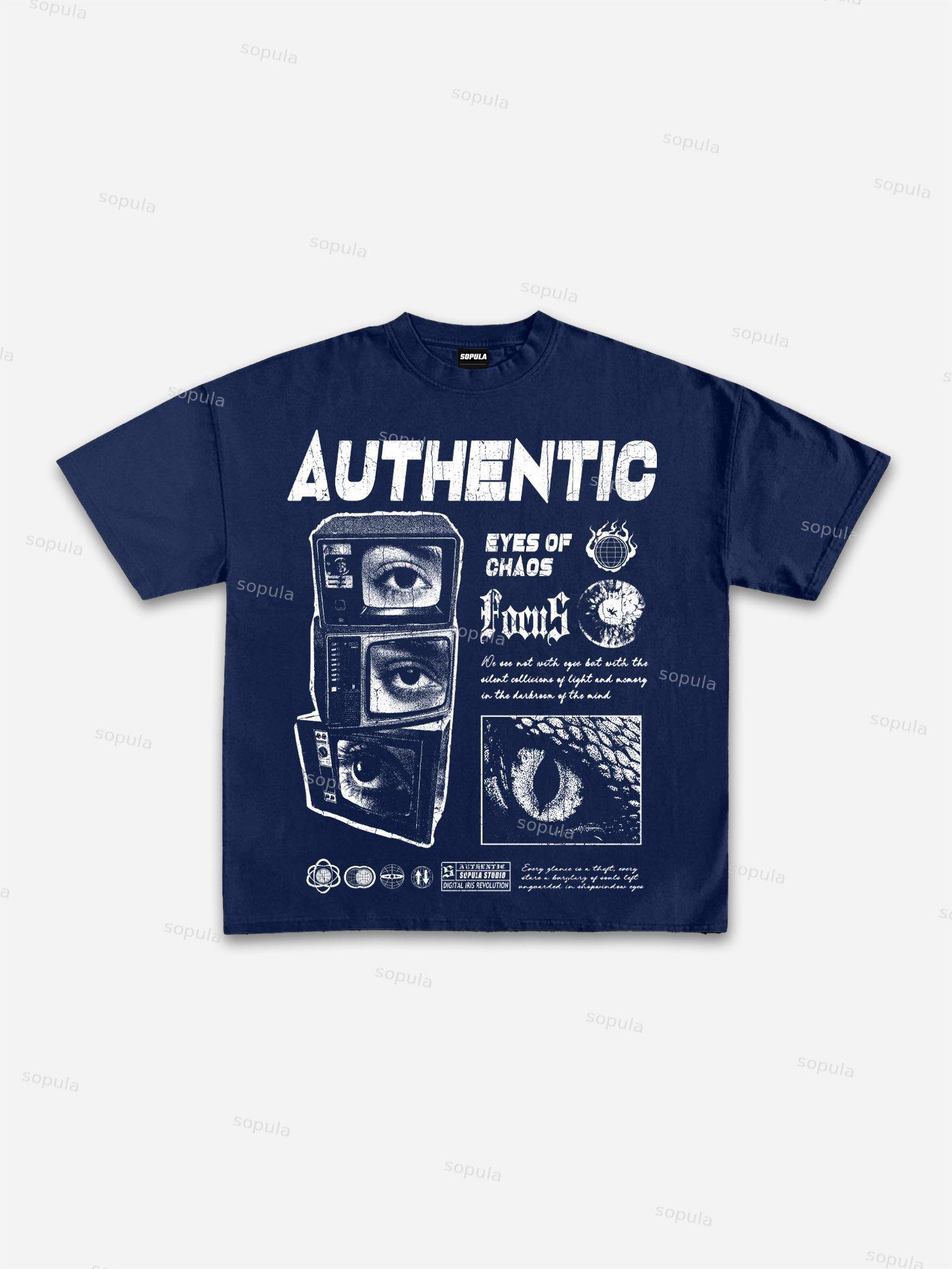 Vintage Eye Graphic Cotton T-shirt Product Image
