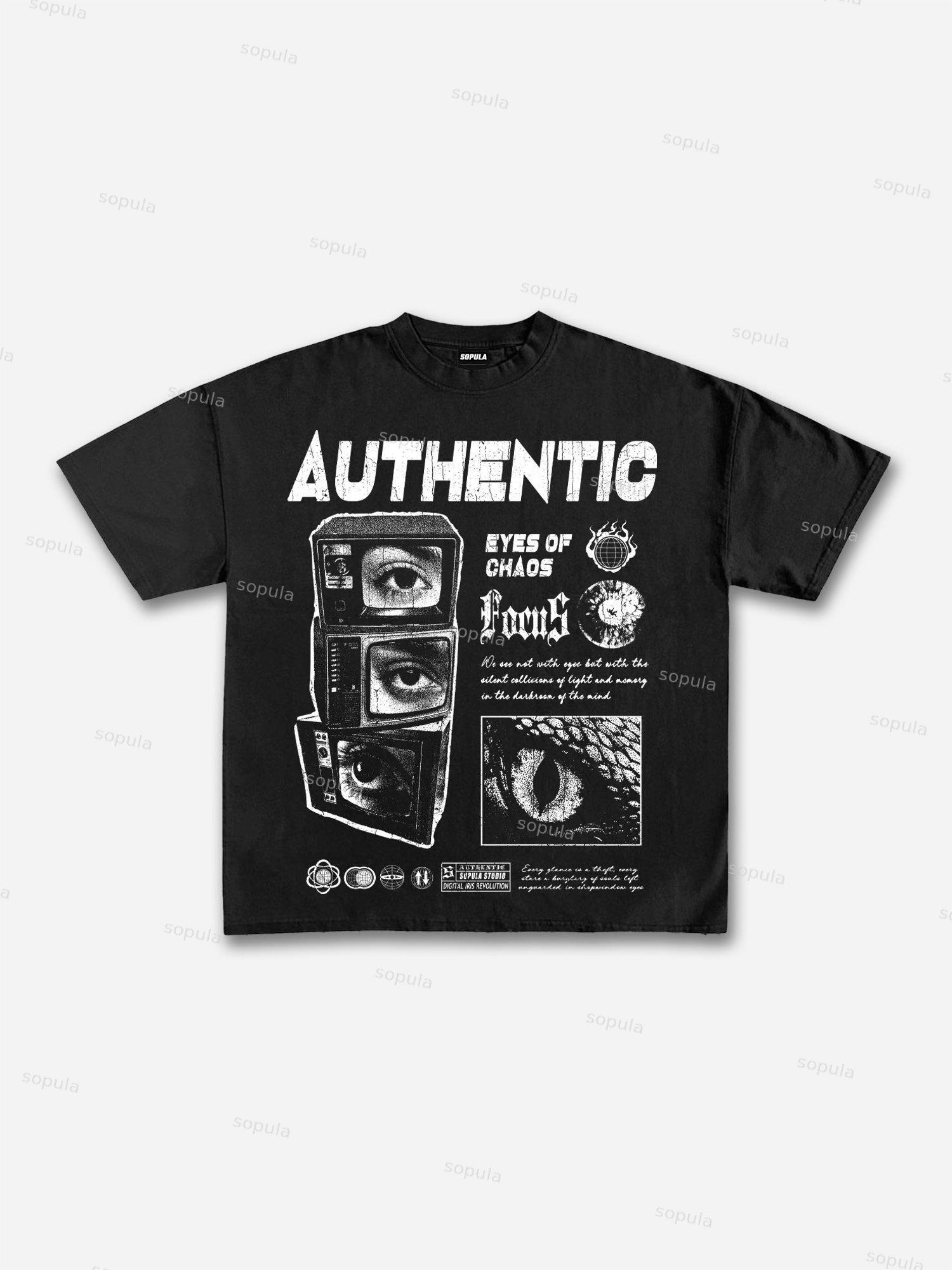 Vintage Eye Graphic Cotton T-shirt Product Image