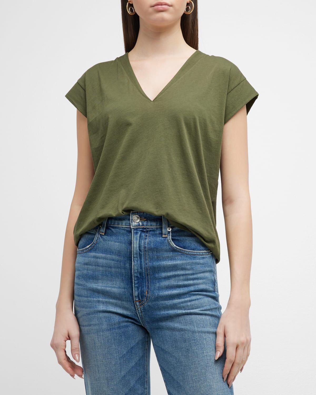 Frame Le Mid Rise V-Neck Tee Product Image
