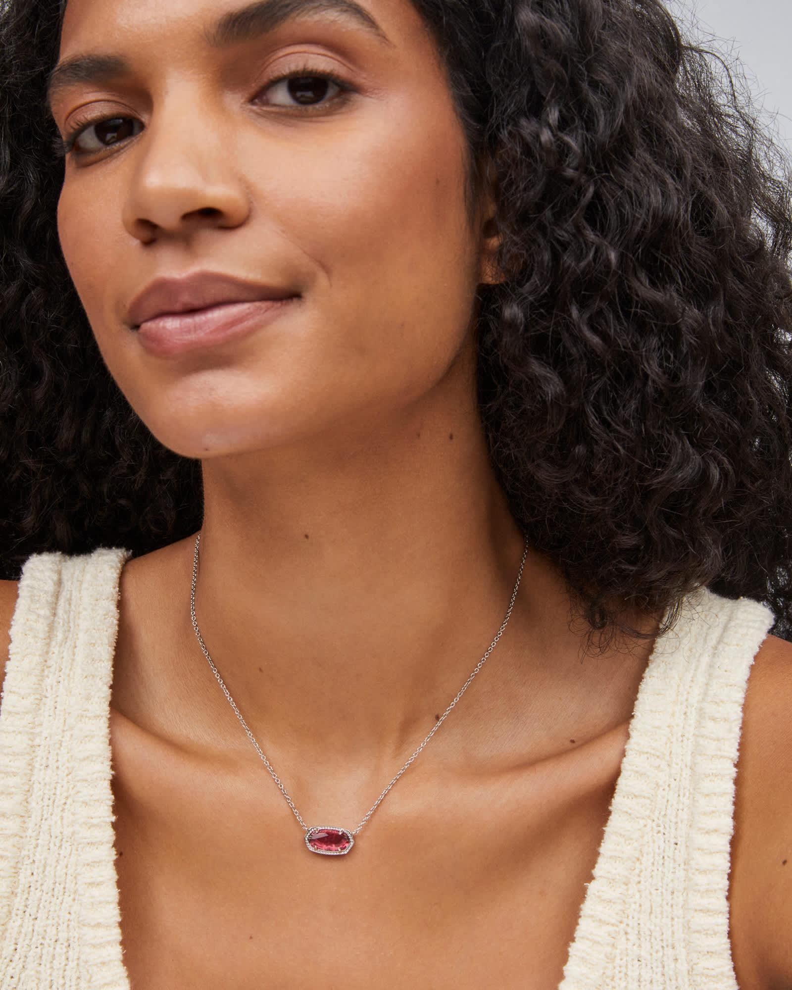 Elisa Silver Pendant Necklace in Iridescent Drusy Product Image
