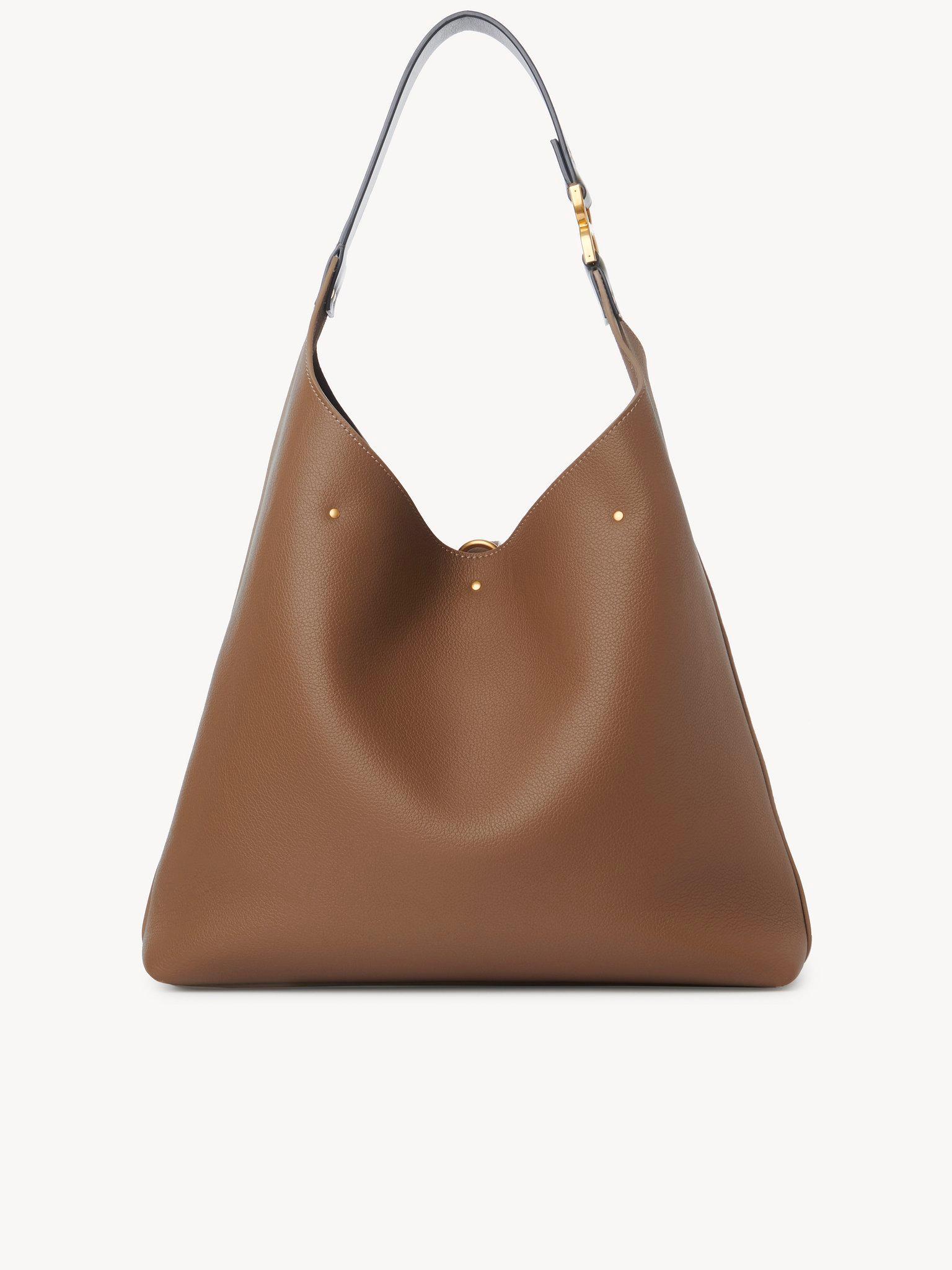 Marcie hobo bag in grained leather Product Image
