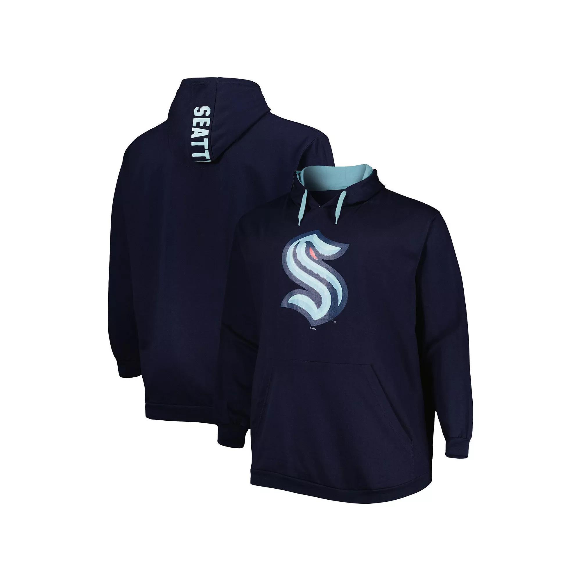 Mens Deep Sea Blue Seattle Kraken Big & Tall Fleece Pullover Hoodie Krk Blue Product Image