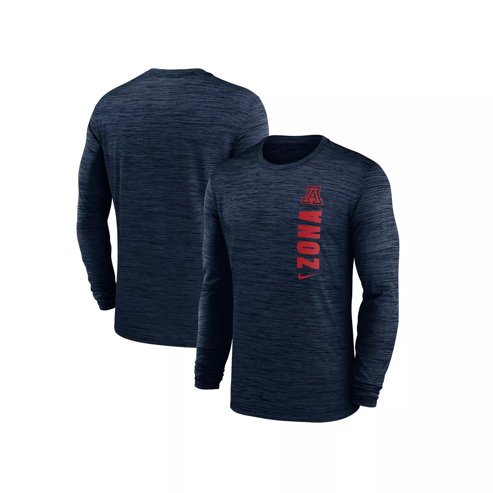 Men's Nike Navy Arizona Wildcats 2024 Sideline Velocity Performance Long Sleeve T-Shirt, Size: XL, Blue Product Image