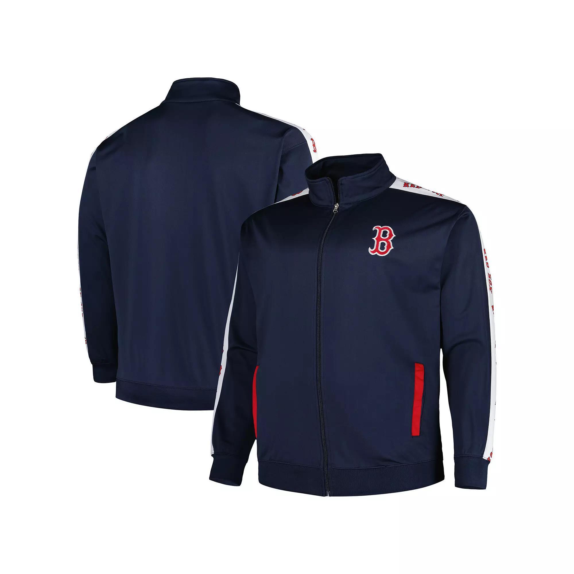 Men's Navy Boston Red Sox Big & Tall Tricot Track Full-Zip Jacket, Size: 3XLT, Blue Product Image
