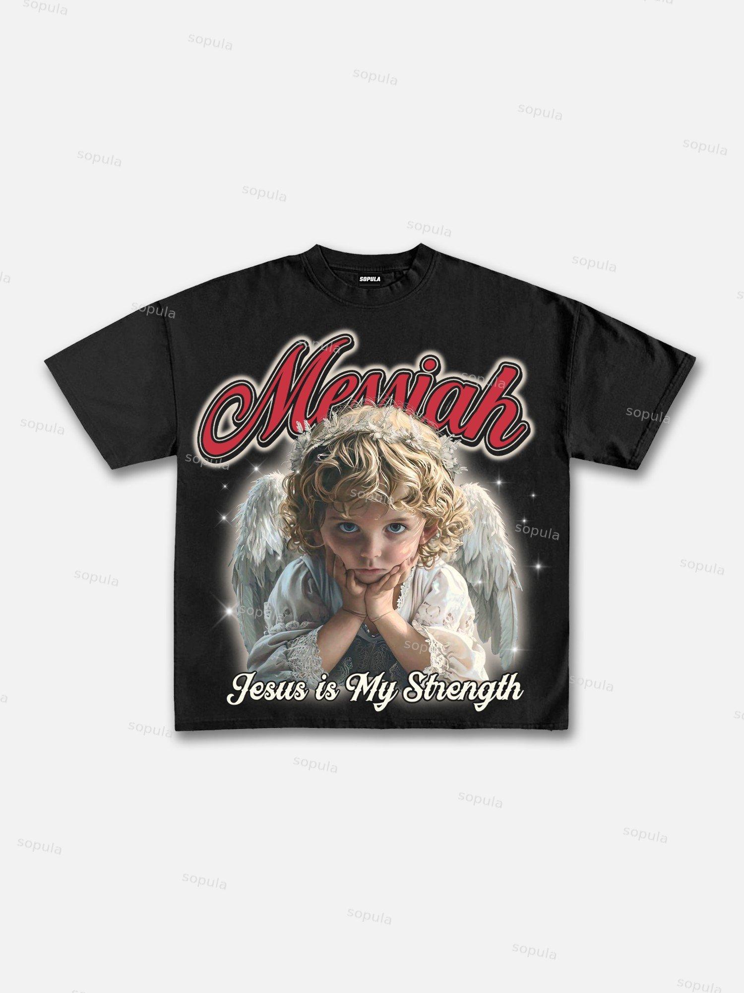 Messiah Jesus Is My Strength Graphic Cotton T-shirt Product Image