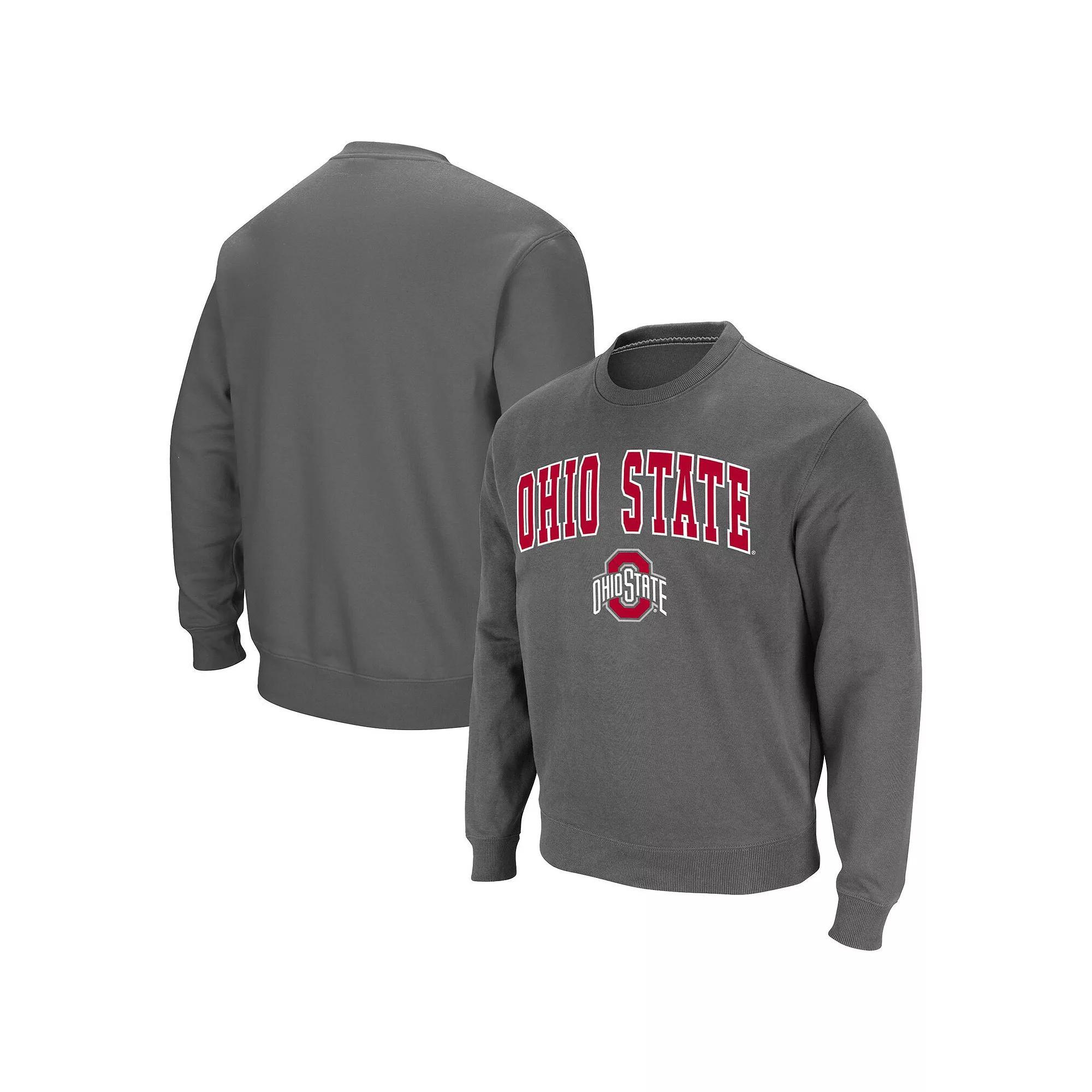 Men's Colosseum Charcoal Ohio State Buckeyes Team Arch & Logo Tackle Twill Pullover Sweatshirt, Size: 2XL Product Image