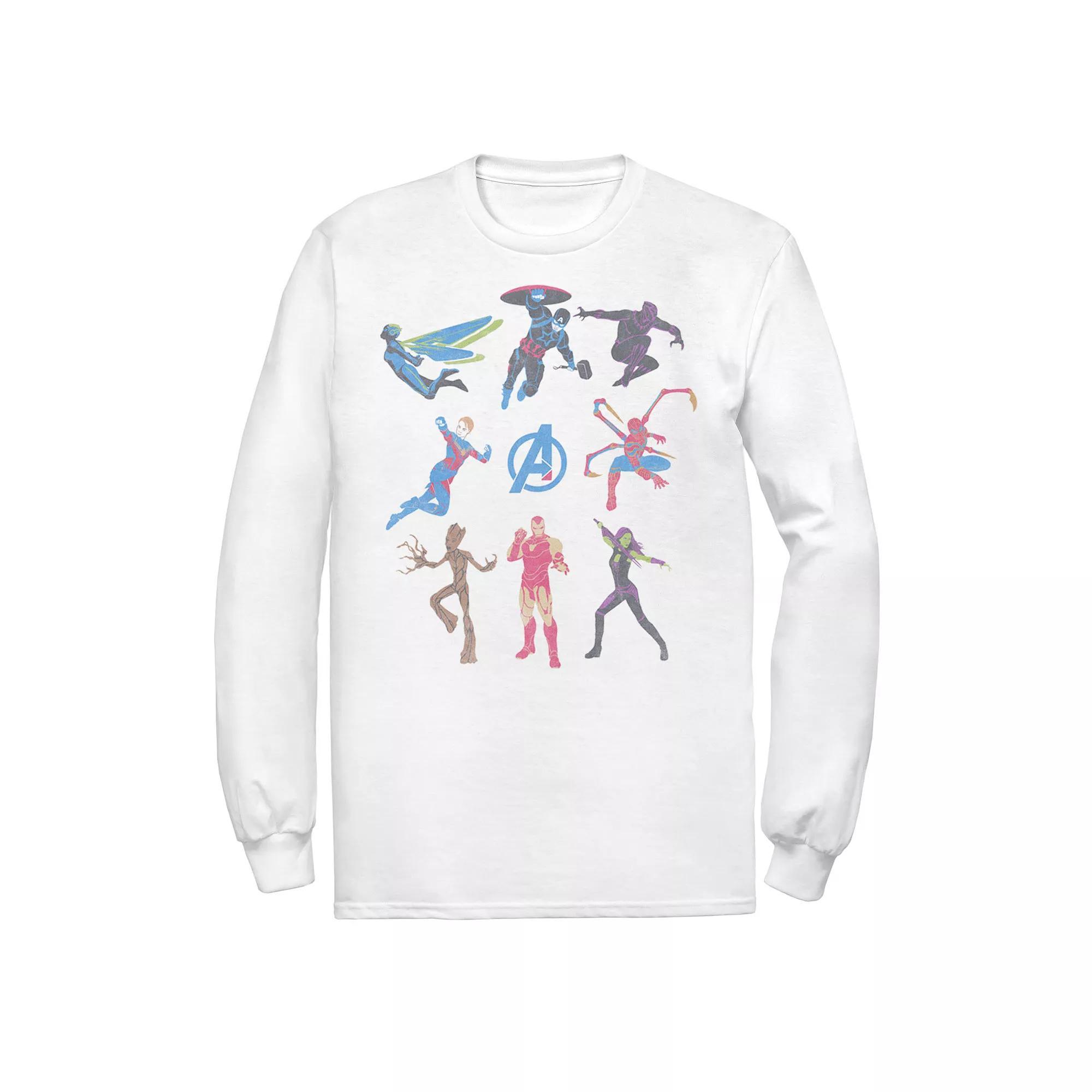 Men's Marvel Character Collage Tee, Size: Medium, White Product Image