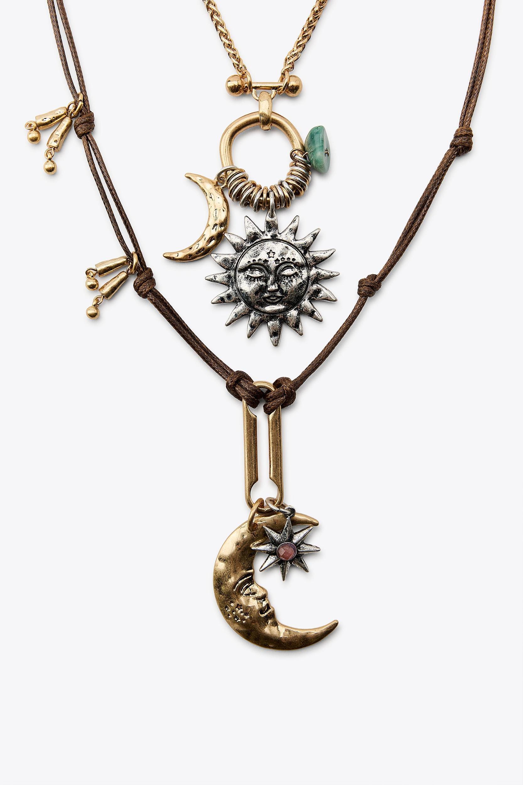 SUN & MOON CHARM NECKLACE 2-PACK Product Image