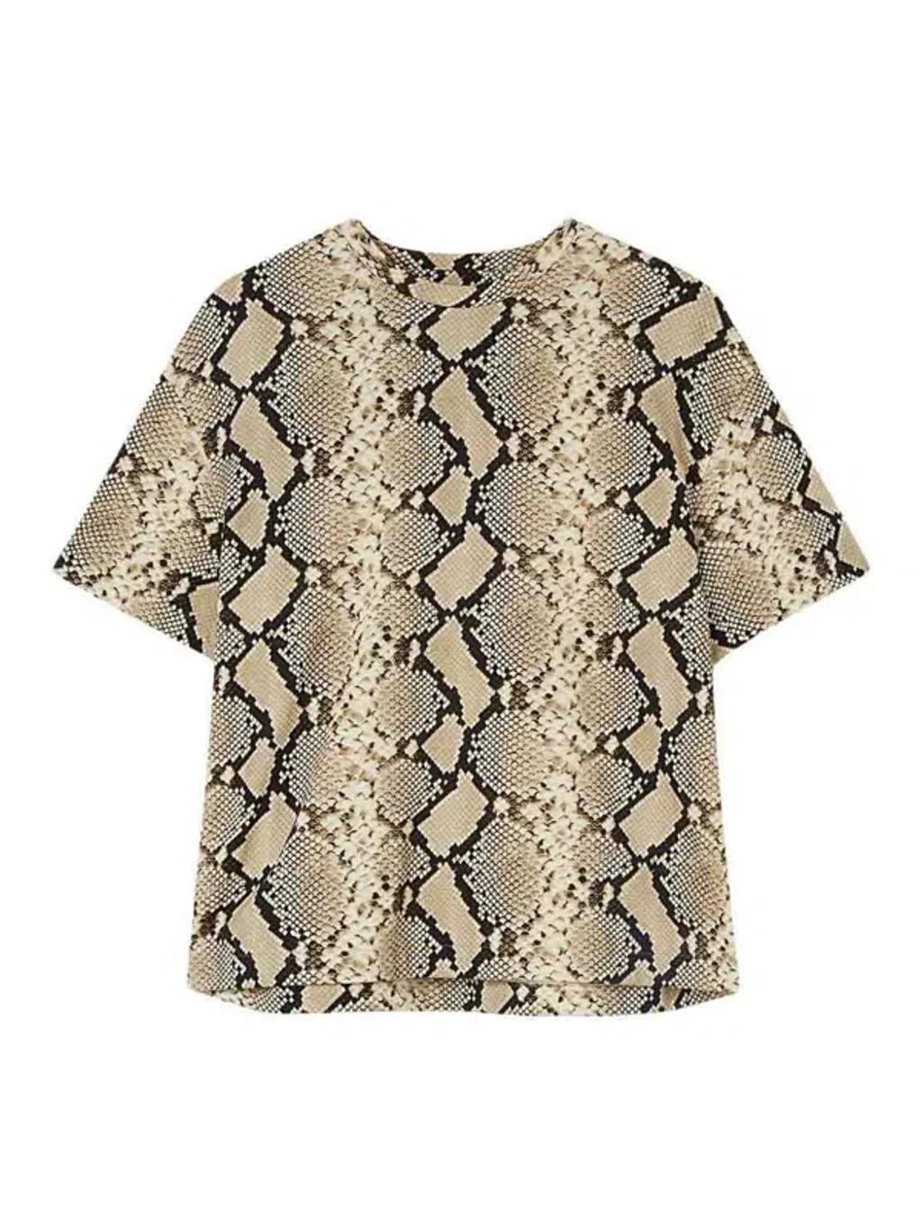 JIL SANDER Snakeskin-print Cotton T-shirt In Hazel Product Image