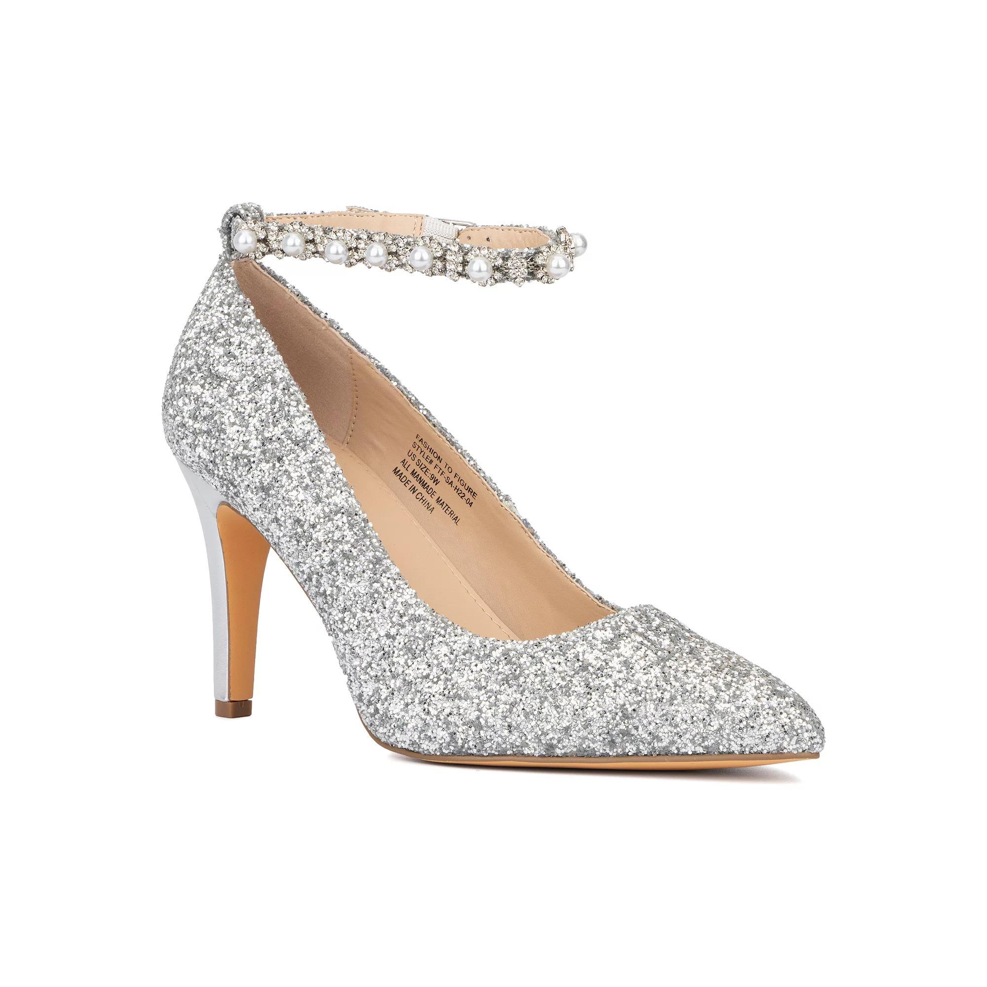 Fashion to Figure Whitney Women's High Heels, Size: 10 Wide, Silver Product Image