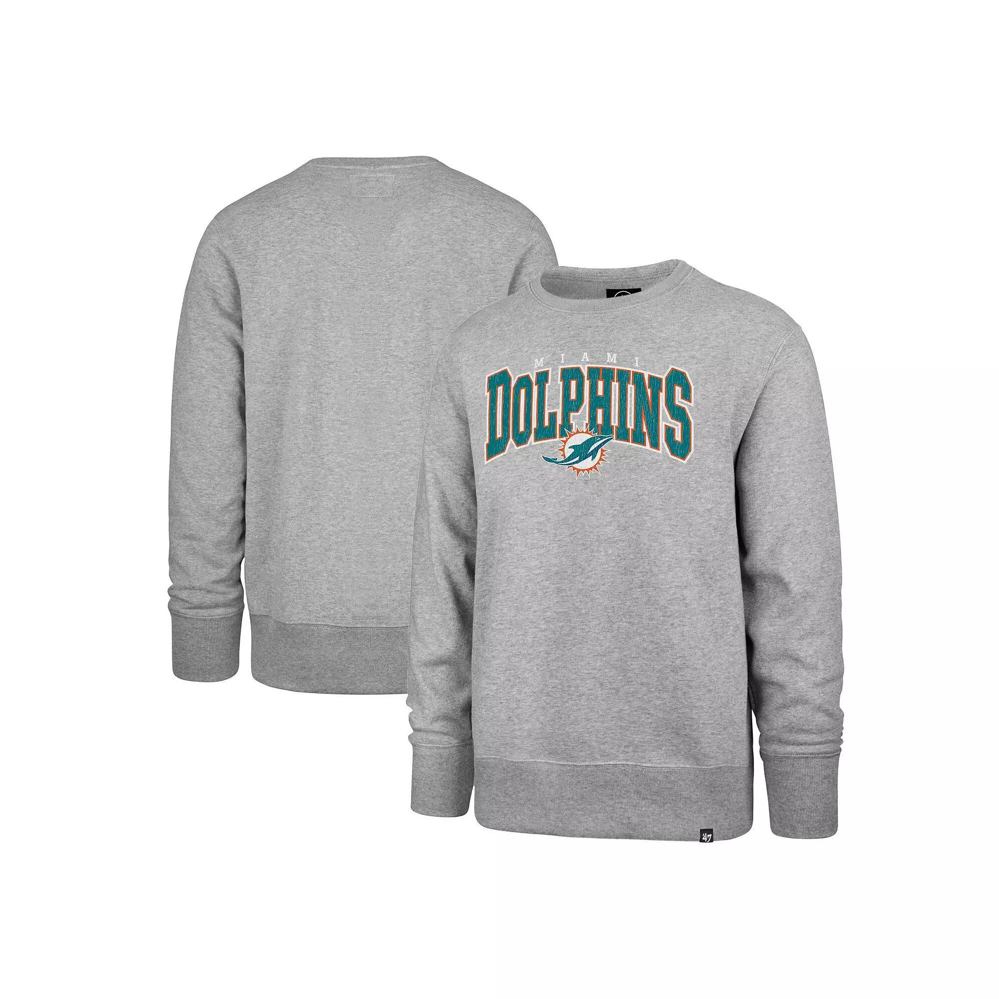 Mens 47 Gray Miami Dolphins Varsity Block Headline Pullover Sweatshirt Product Image