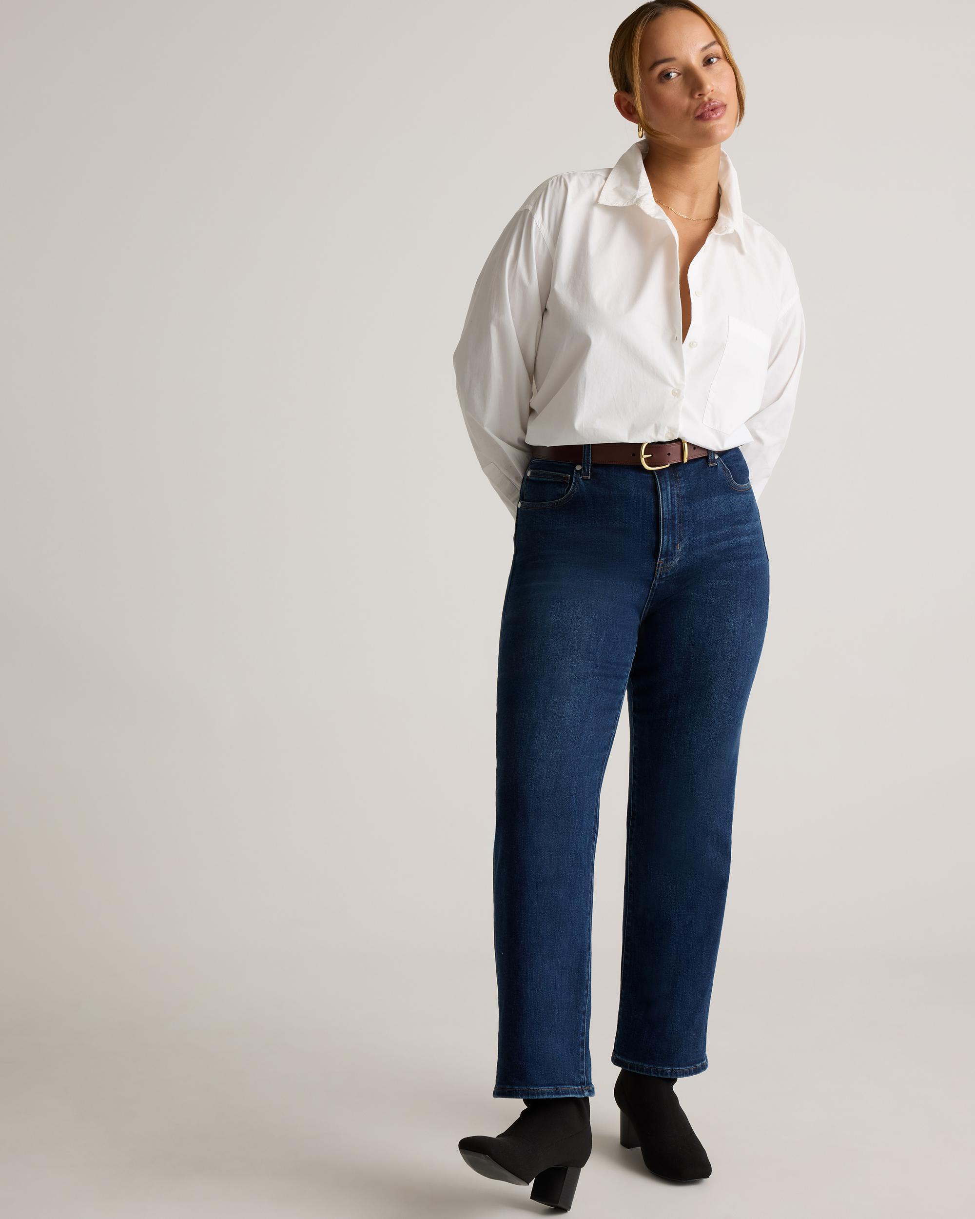 Quince | Women's Bella Stretch Straight Jeans Organic Cotton Product Image