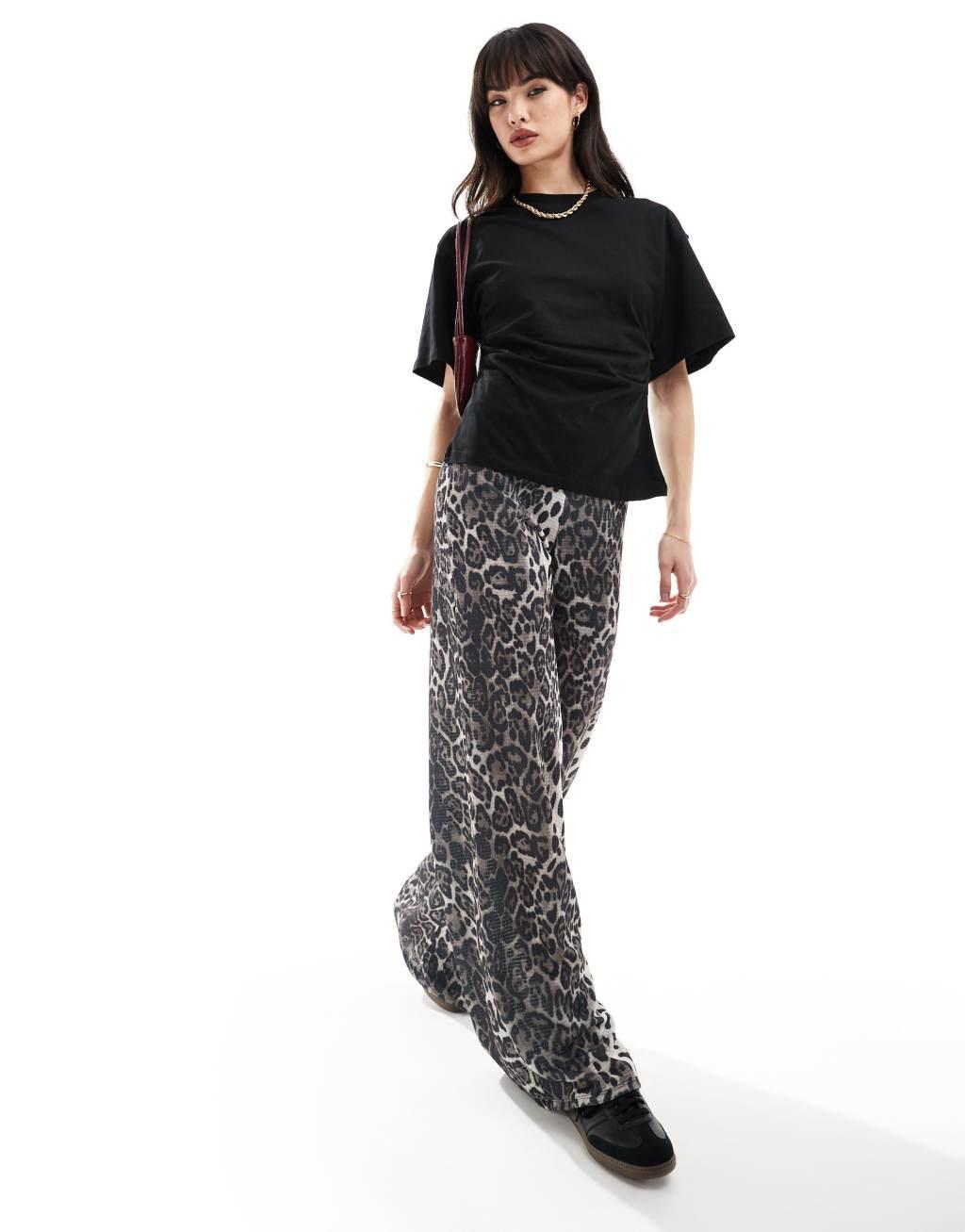 ASOS DESIGN corset waist t-shirt in black Product Image