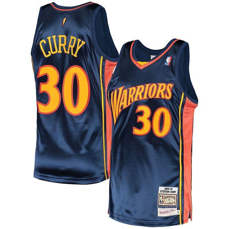 Men's Mitchell & Ness Stephen Curry Navy Golden State Warriors 2009 Hardwood Classics Authentic Jersey, Size: 60, Blue Product Image