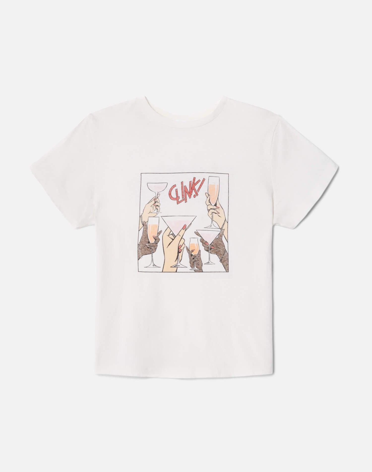 Classic "Cheers" Tee - Vintage White Product Image
