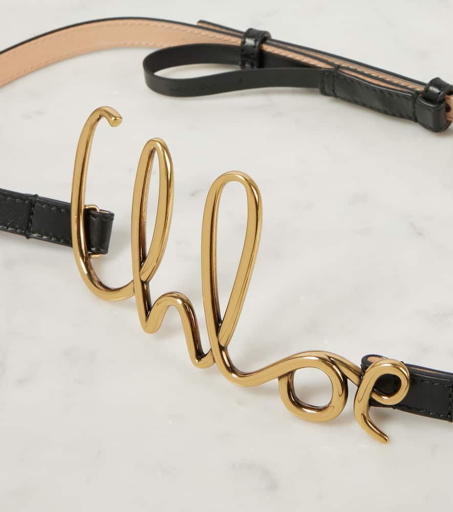 CHLOÉ Iconic Small Buckle Belt In Black Product Image