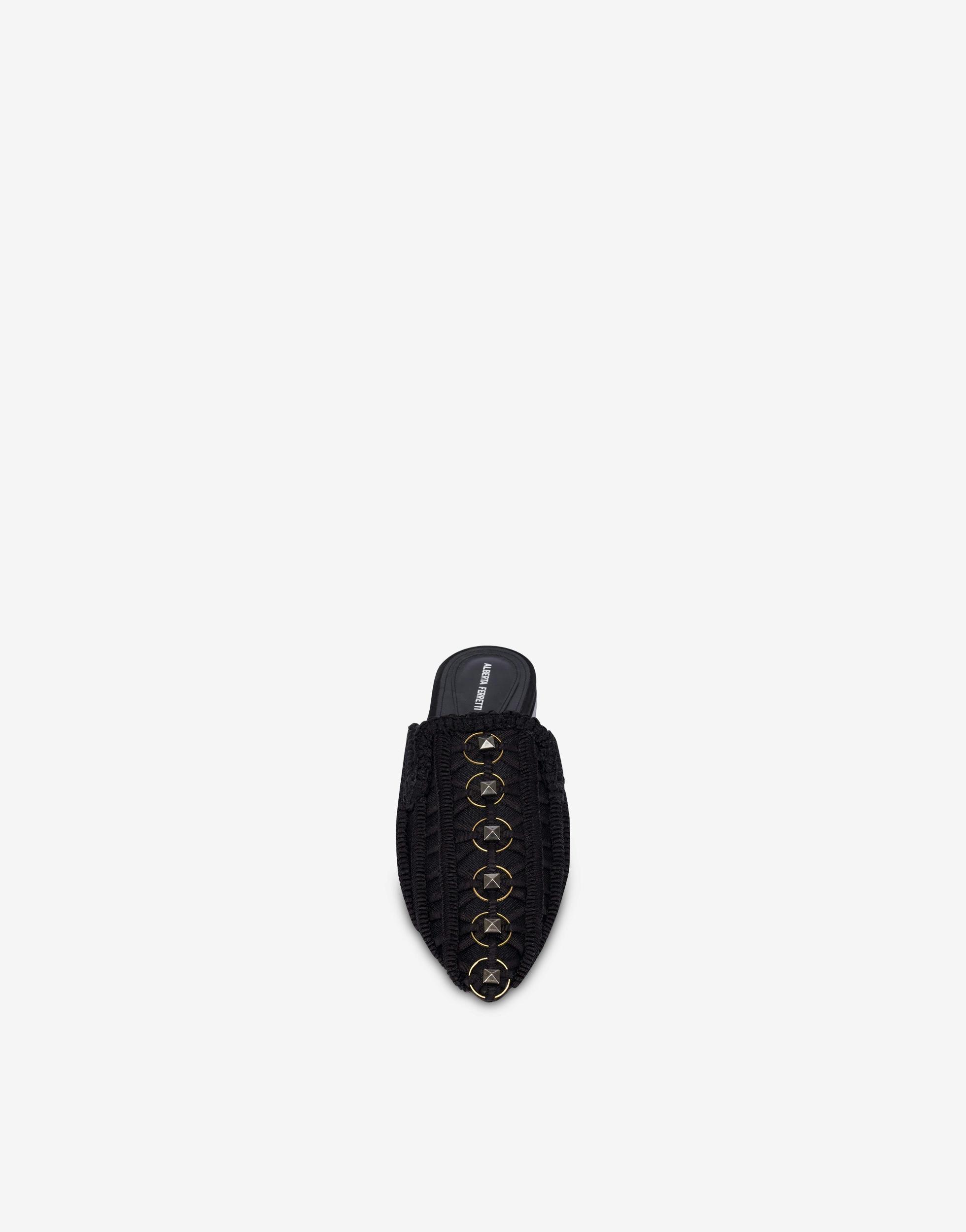 Mia net mules with embroidery Product Image